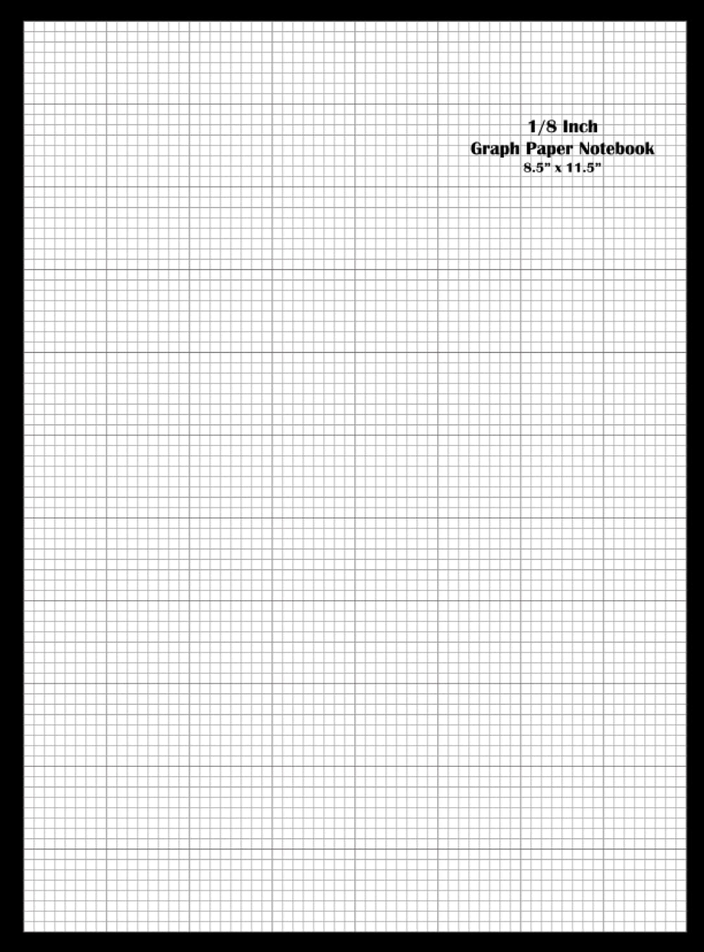 1 8 Inch Graph Paper Notebook 8 X 8 Quad Rule Notepad 8 Squares Per Inch Grid Ruled Paper Pad 100 Pages 50 Sheets 90gsm 8 5 X 11 5 21 6 Cm X 