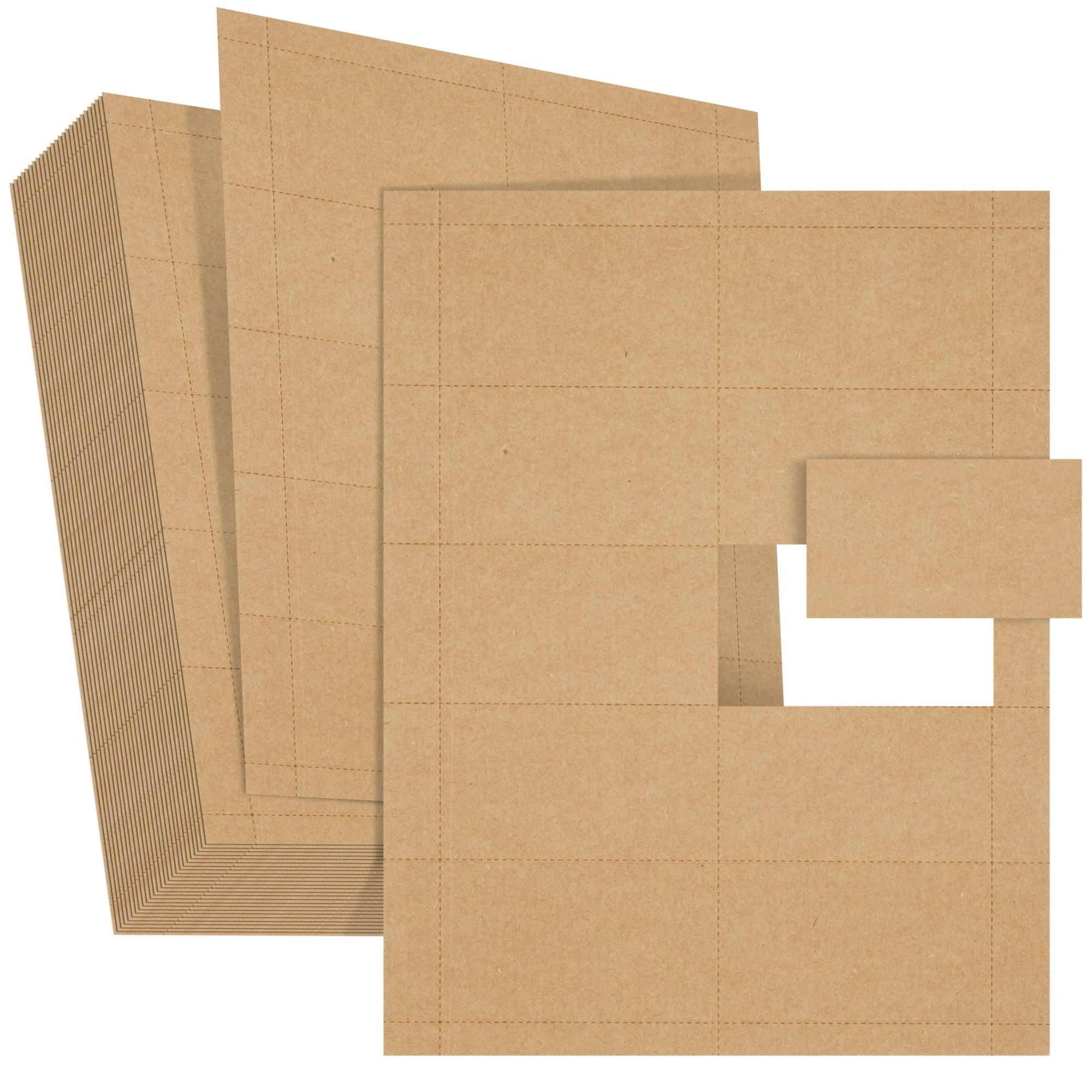 1000 Piece Blank Printable Business Cards 3 5 X 2 Kraft Paper Perforated Cardstock For Inkjet And Laser Printers 10 Cards Per Sheet Brown Walmart
