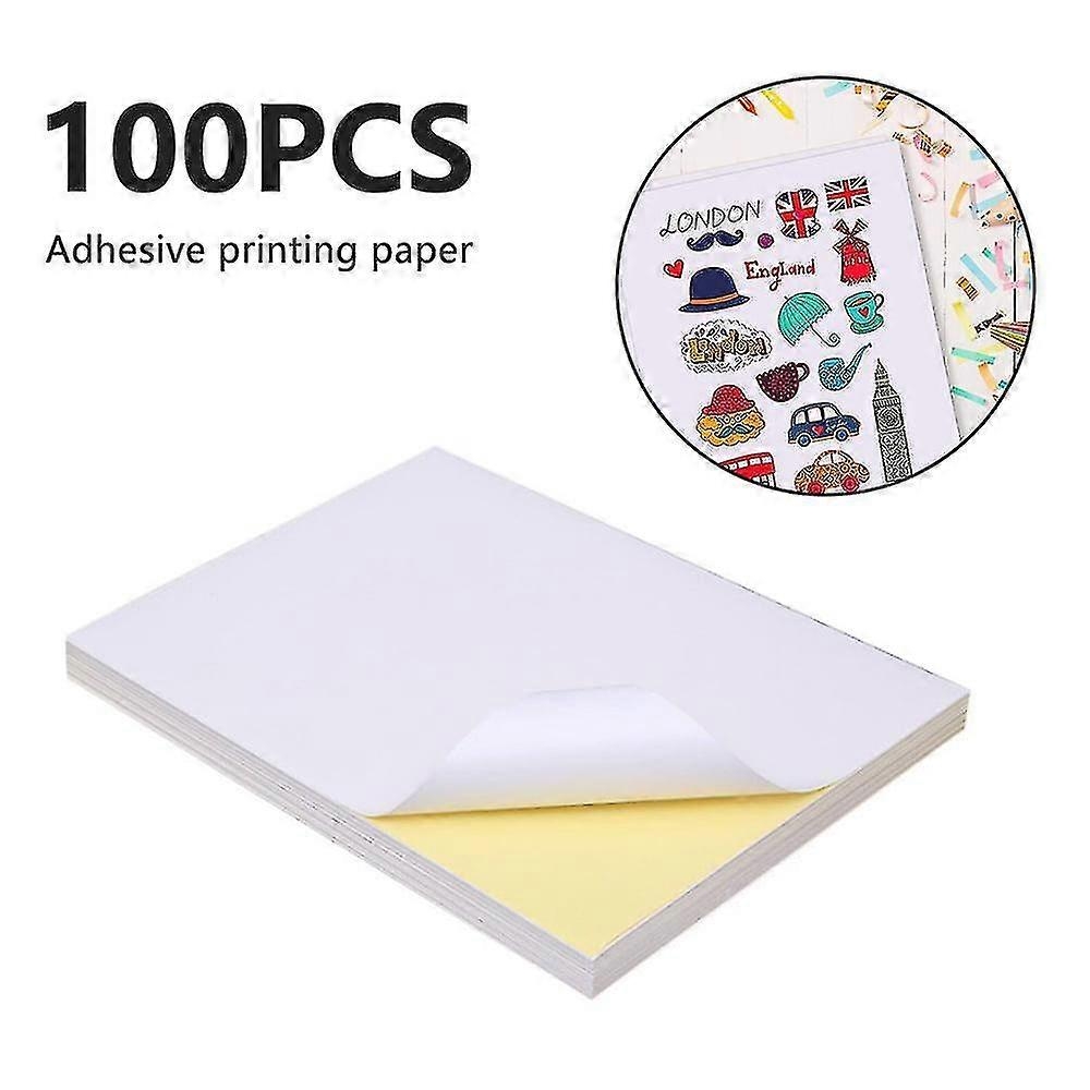 100pcs Waterproof Vinyl Sticker Paper Glossy Vinyl Sticker Paper Printable Vinyl Sticker Paper For Inkjet Printer Matte White Fruugo DE