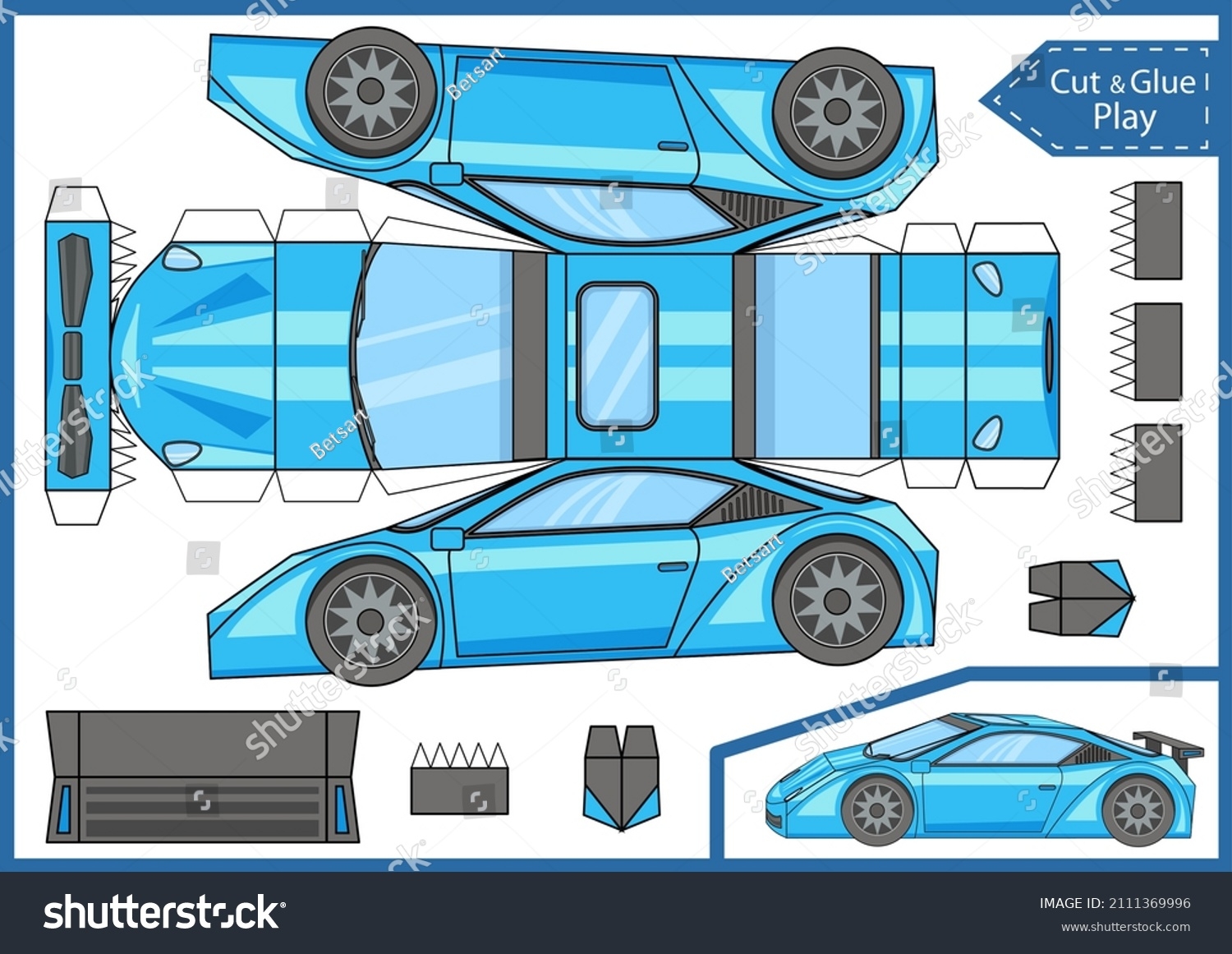 14 Thousand Paper Car Template Royalty Free Images Stock Photos Pictures Shutterstock