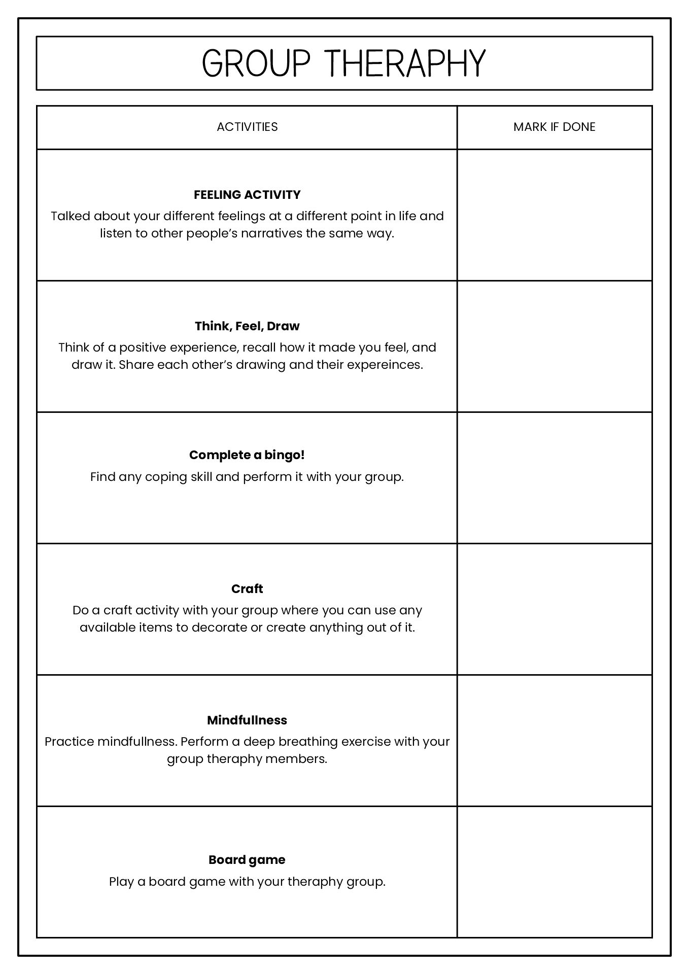 18 Group Therapy Mental Health Worksheets Free PDF At Worksheeto Worksheets Library