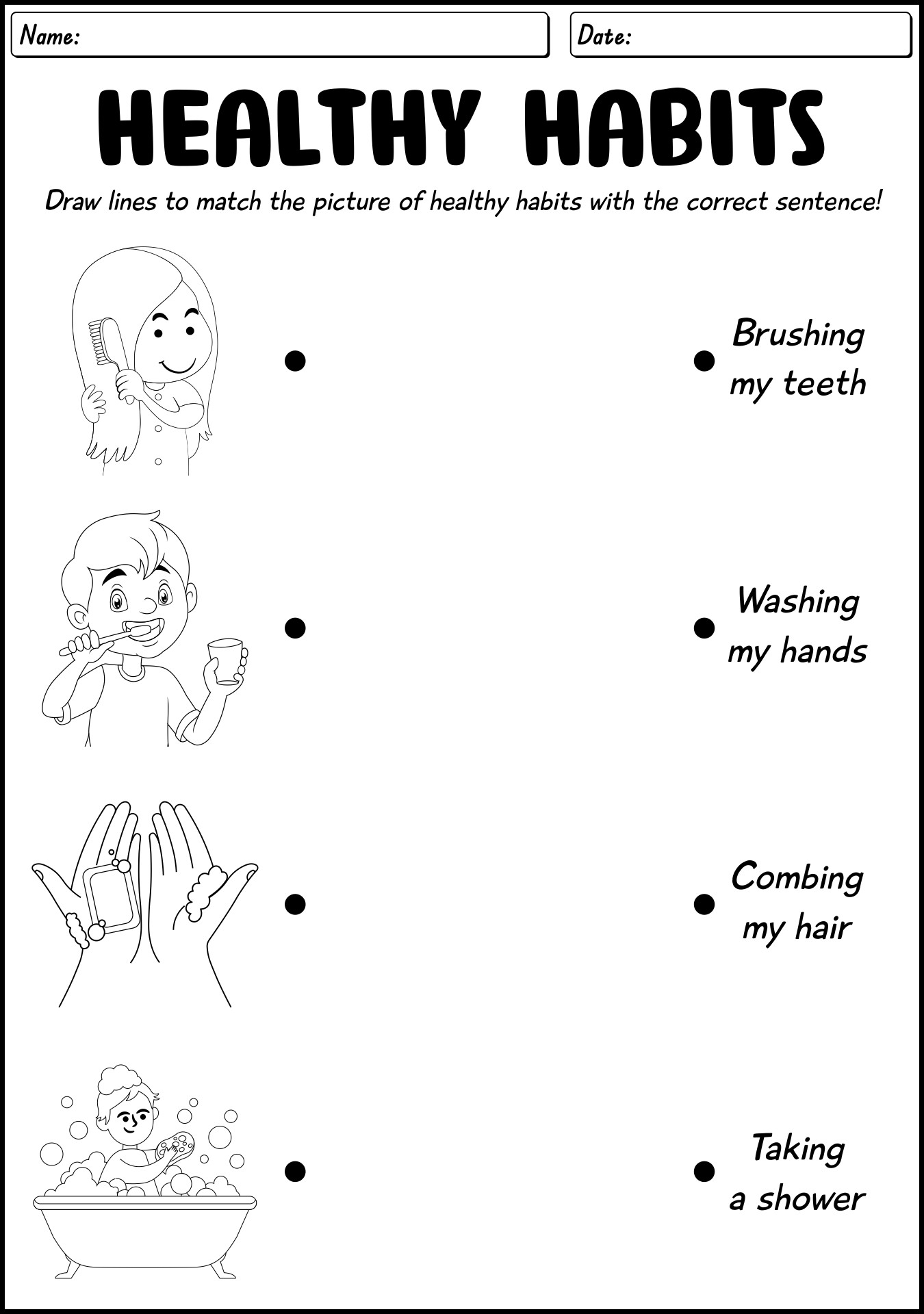 Printable Healthy Habits Worksheets
