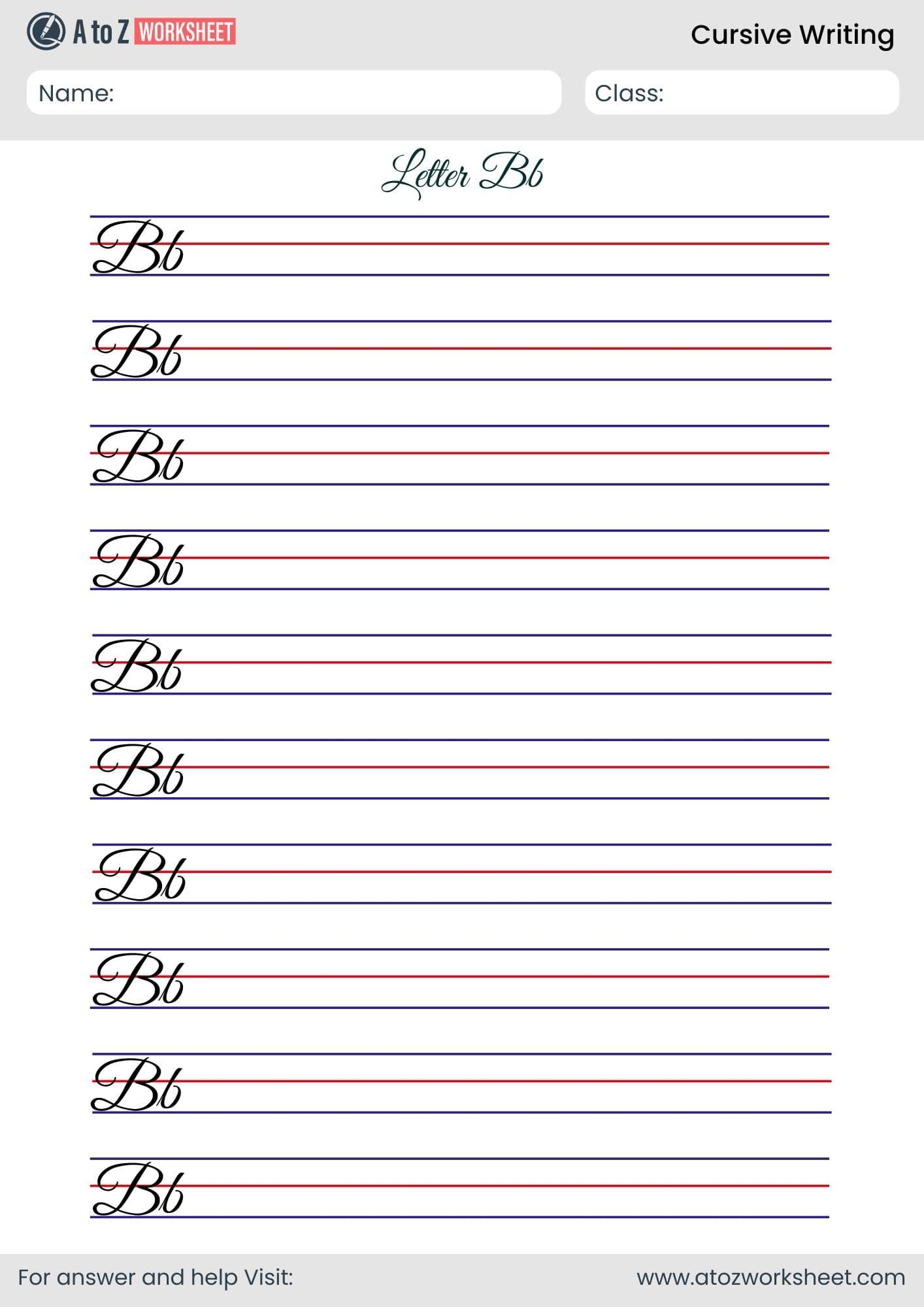 25 Free Cursive Writing Worksheets PDF A To Z Worksheet