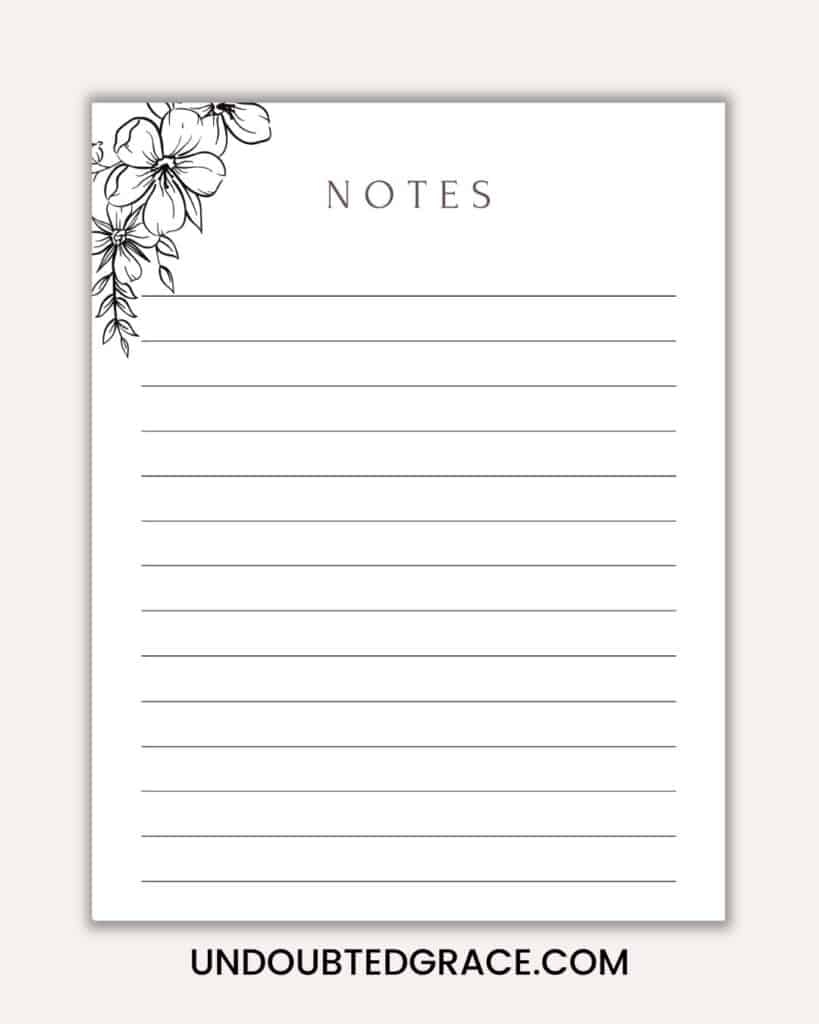 30 GORGEOUS PRINTABLE JOURNAL PAGES FOR PLANNERS AND BULLET JOURNALS Undoubted Grace