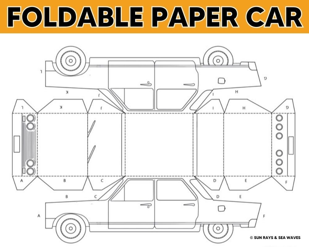 3D Foldable Paper Car Printable Download Color Cut Fold Glue Impala Car Etsy UK