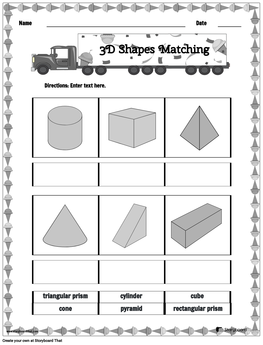 3d Shapes Printable Worksheets
