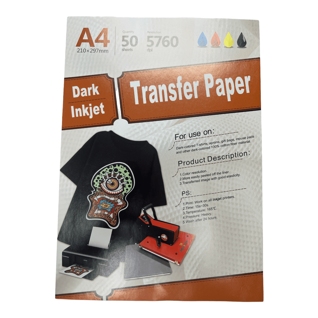 50 Sheets Dark Fabric Inkjet Heat Transfer Paper A4 8 27 X 11 7 Inkjet Printable Heat Transfer Paper DARK T shirt Iron on Walmart