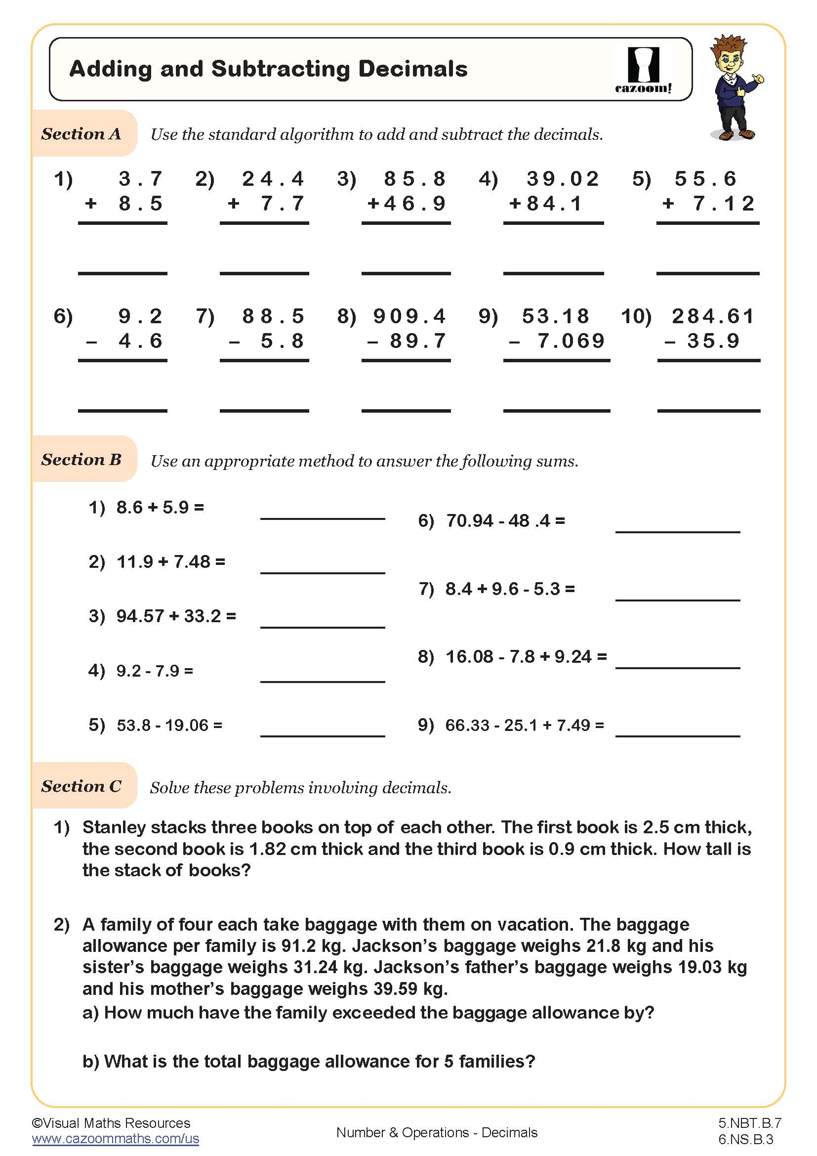 5th Grade Math Worksheets PDF Printable PDF Worksheets