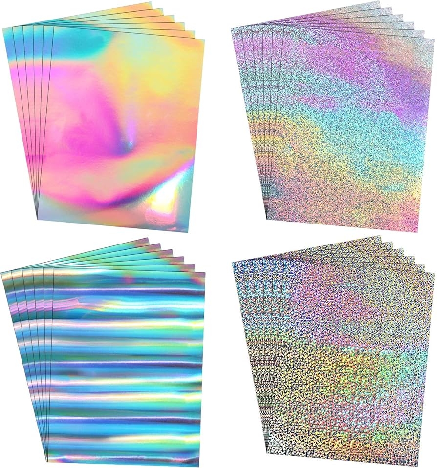60 Sheets Shiny Metallic Holographic Cardboard Glitter Mixed Colours Foil Mirror Cardboard Printable Scrapbook Paper Poster Supplies 27 9 X 20 3 Cm Amazon de Home Kitchen
