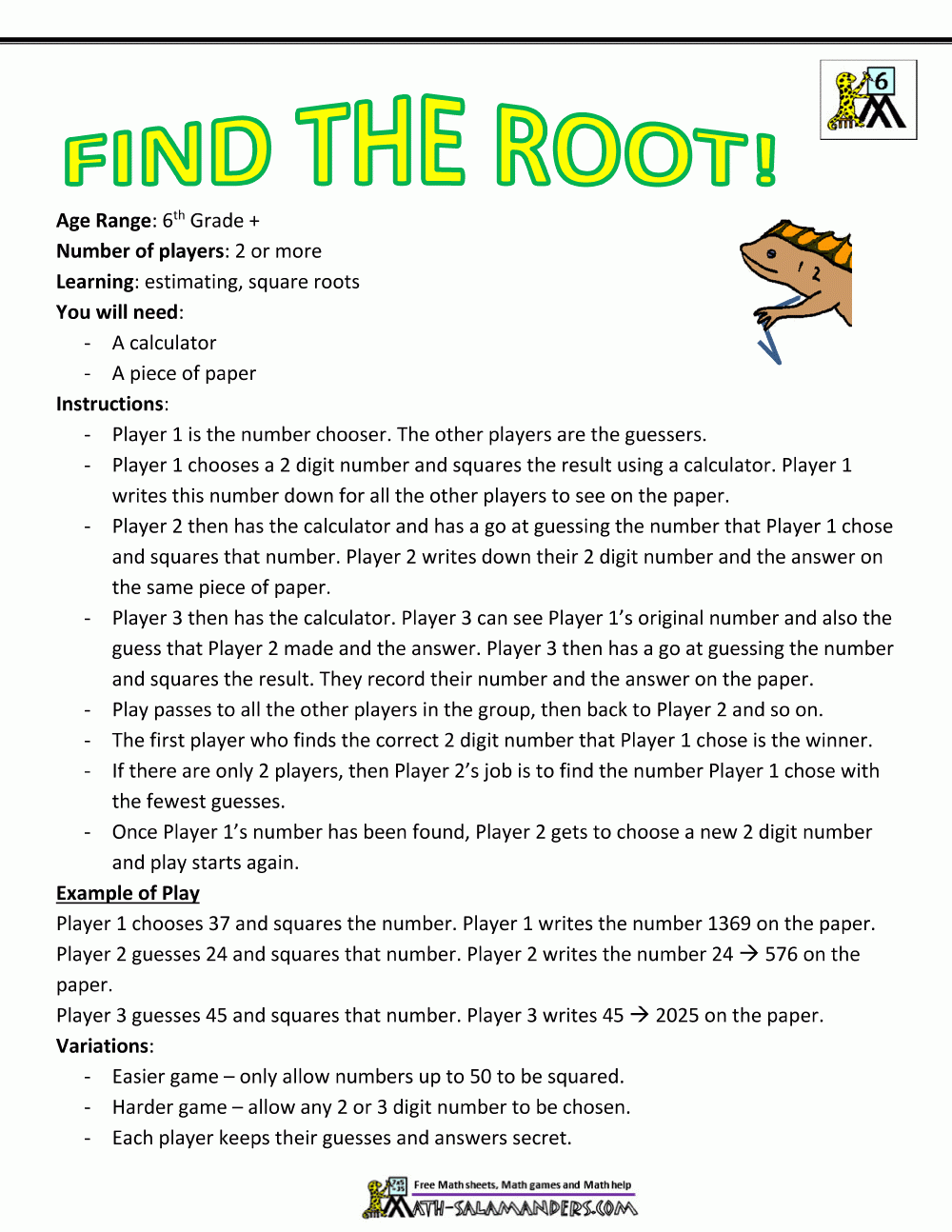 6th Grade Math Games