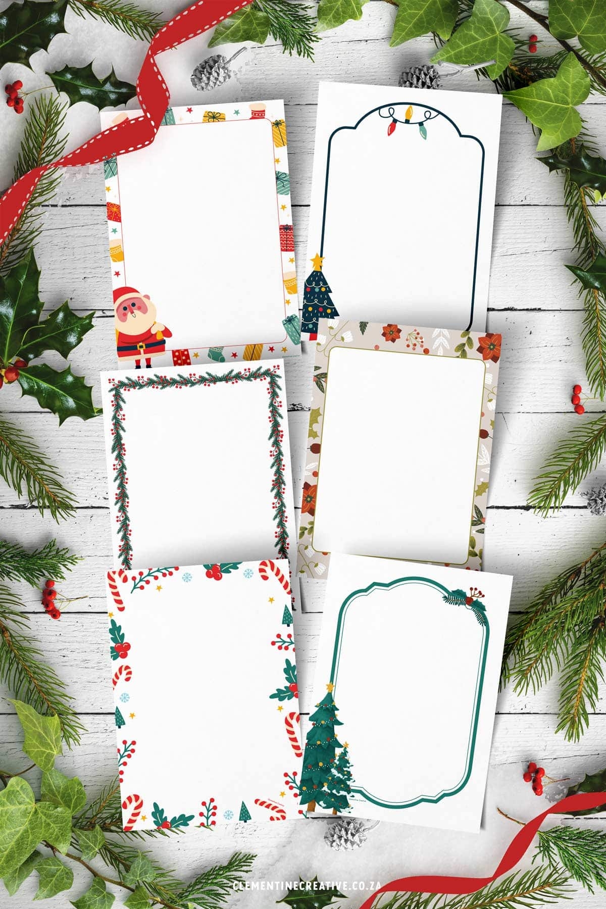 7 Cute Christmas Border Papers Free Printable Templates Clementine Creative