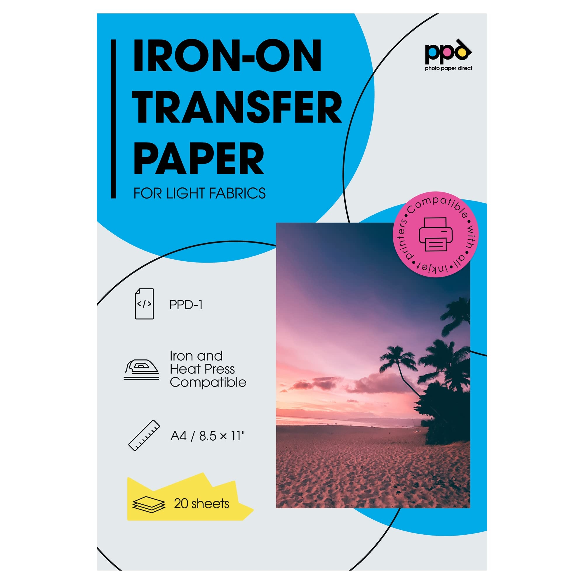A4 Inkjet Iron On Transfers Paper T Shirt Transfers Light T Shirt X 20 Sheets Amazon de Home Kitchen