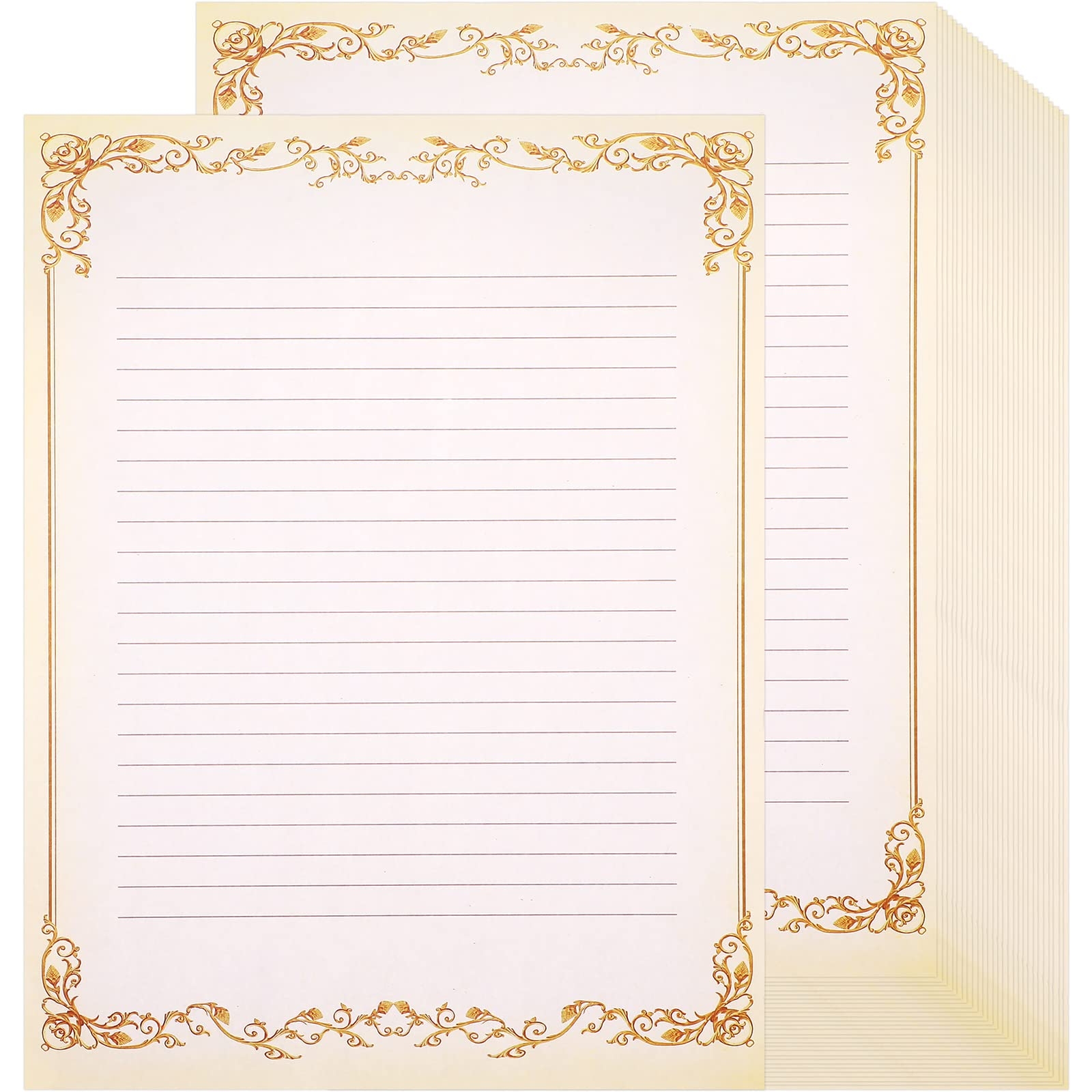 Amazon 200 Sheets Vintage Lined Stationery Paper Letter Writing Paper With Lines Ruled Stationary Paper Fancy Lined Paper Antique Retro Lined Sheets For Writing Poems Lyrics Notes 8 3 X 11 Inch Office Products