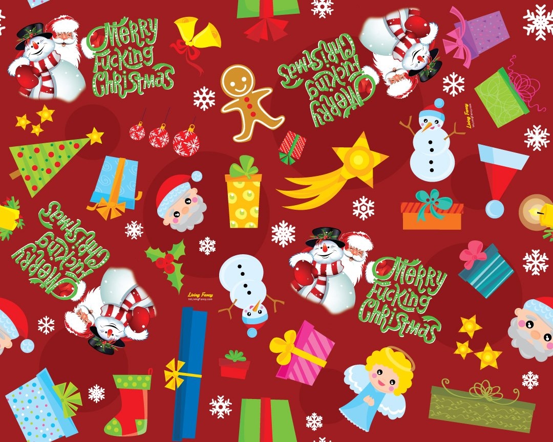 Amazon LivingFancy Merry Fucking Christmas Wrapping Paper Health Household