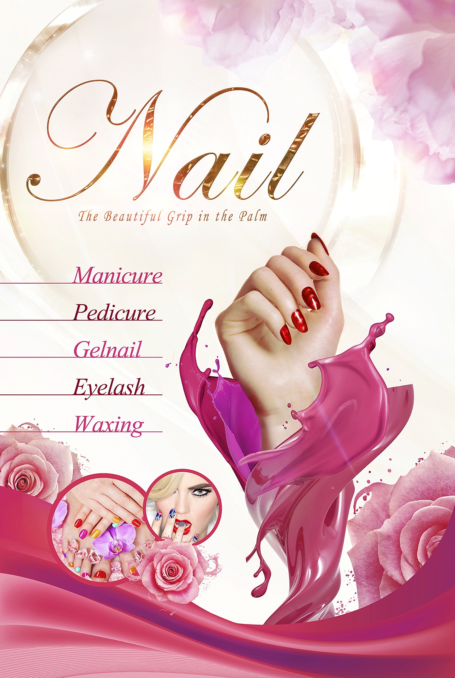 Amazon Supply display Nail Art Salon Designs Pedicure Manicure Shop Store Paper Poster Print 36 x54 Posters Prints
