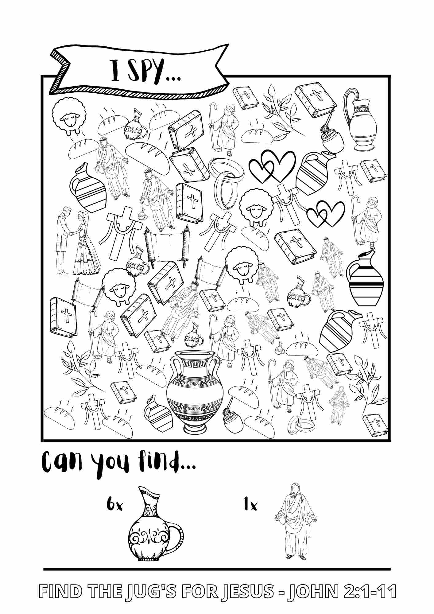 Bible Themed I SPY Printable Activity Sheets PDF Download Free Bible Worksheets