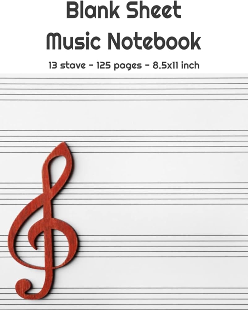 Blank Sheet Music Notebook Music Manuscript Paper White Blank Sheet Music Notebook For Musicians Staff Paper Composition Books Gifts Large 13 Stave 125 Pages NZ Simple Design Amazon de Books