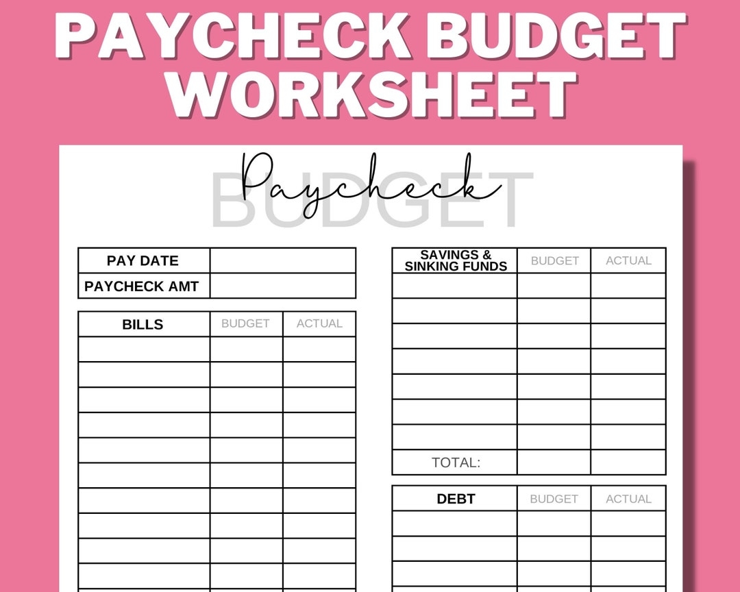 Buy PAYCHECK BUDGET PRINTABLE Budget Worksheet Budget Binder Weekly Biweekly Monthly Zero Based Budget Budget Mom A4 Us Letter Online In India Etsy