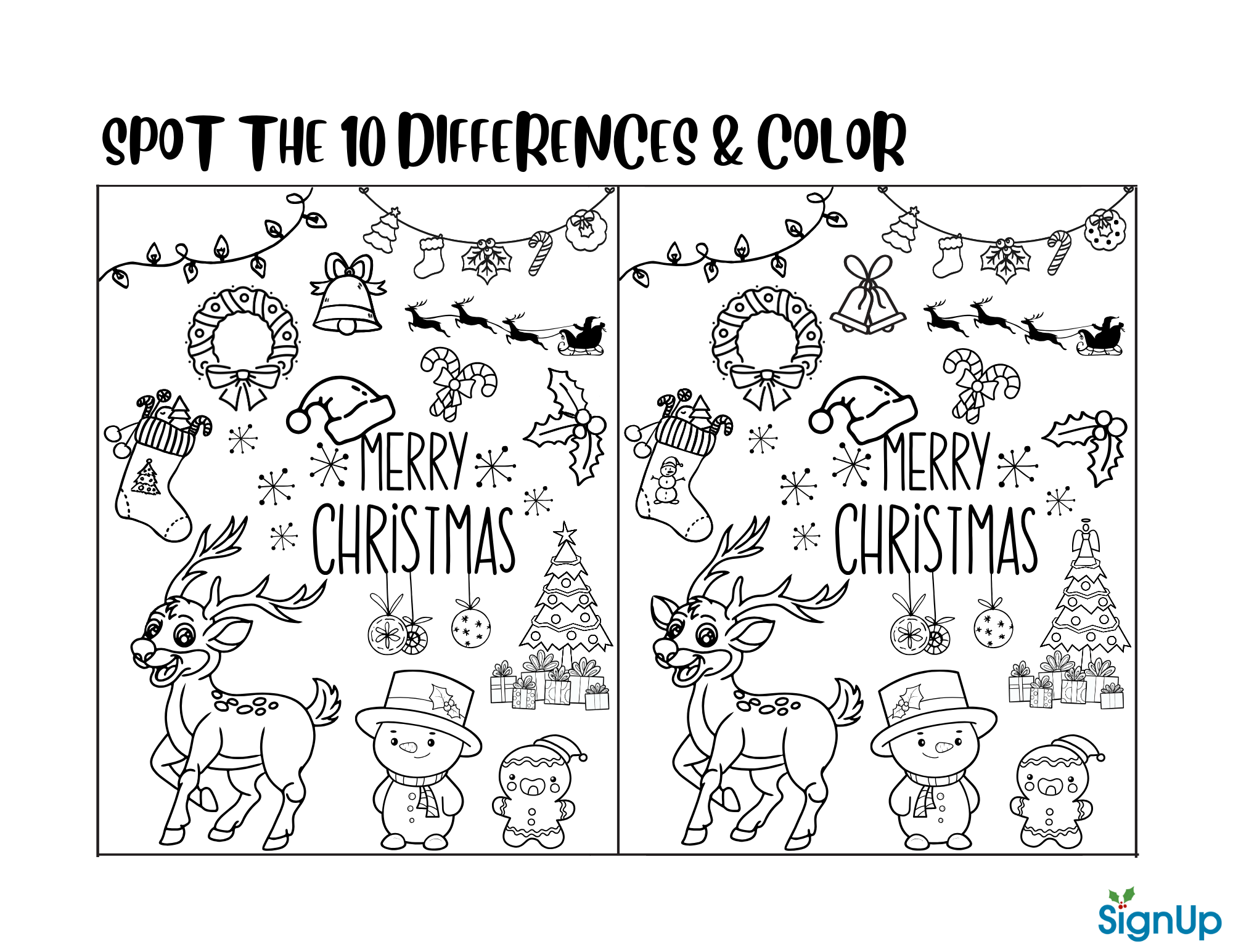 Christmas Activity Sheets Coloring Pages SignUp