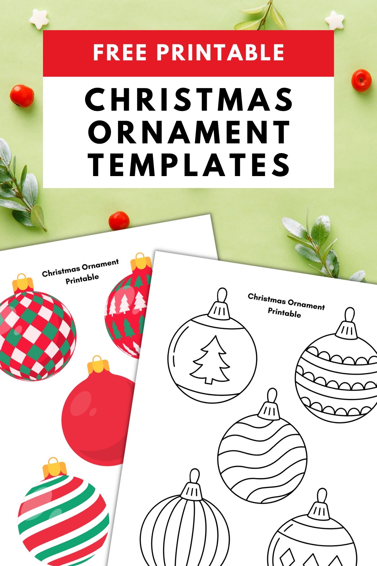 Printable Paper Christmas Ornaments