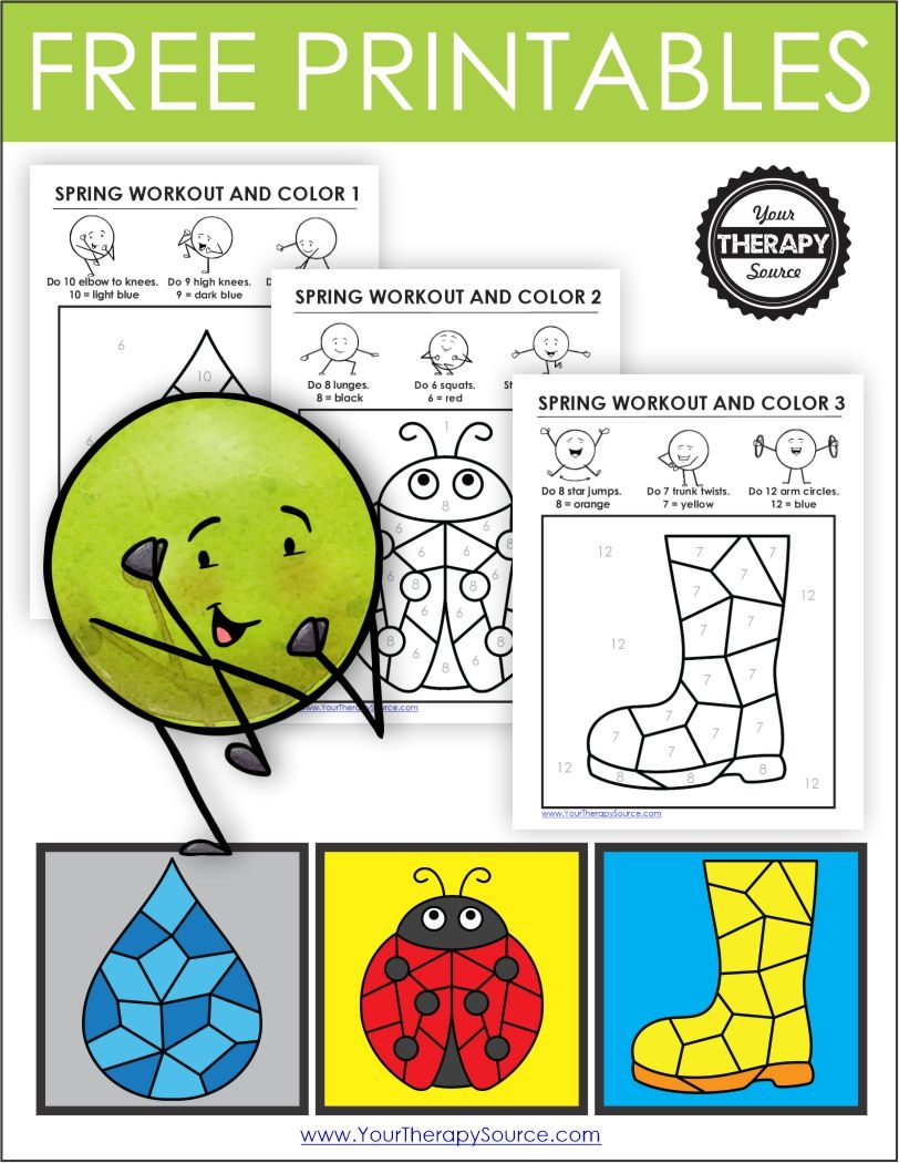 Color By Number Spring Worksheets FREE Printables Your Therapy Source