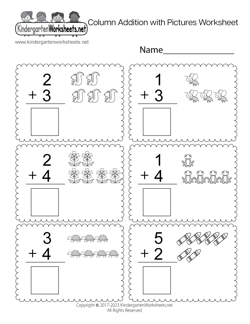 Math Worksheet Kindergarten Free Printable