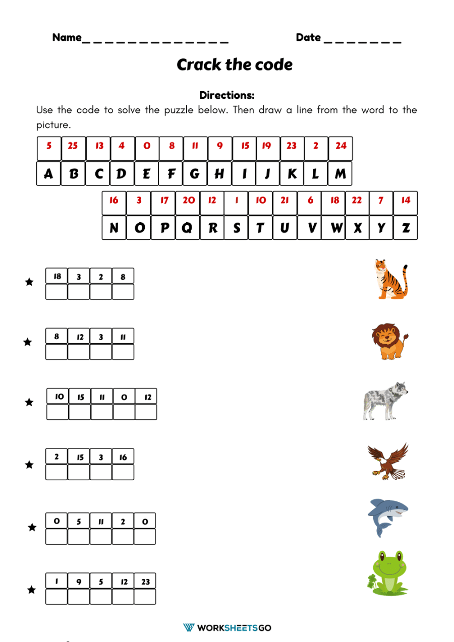 Crack The Code Worksheets WorksheetsGO