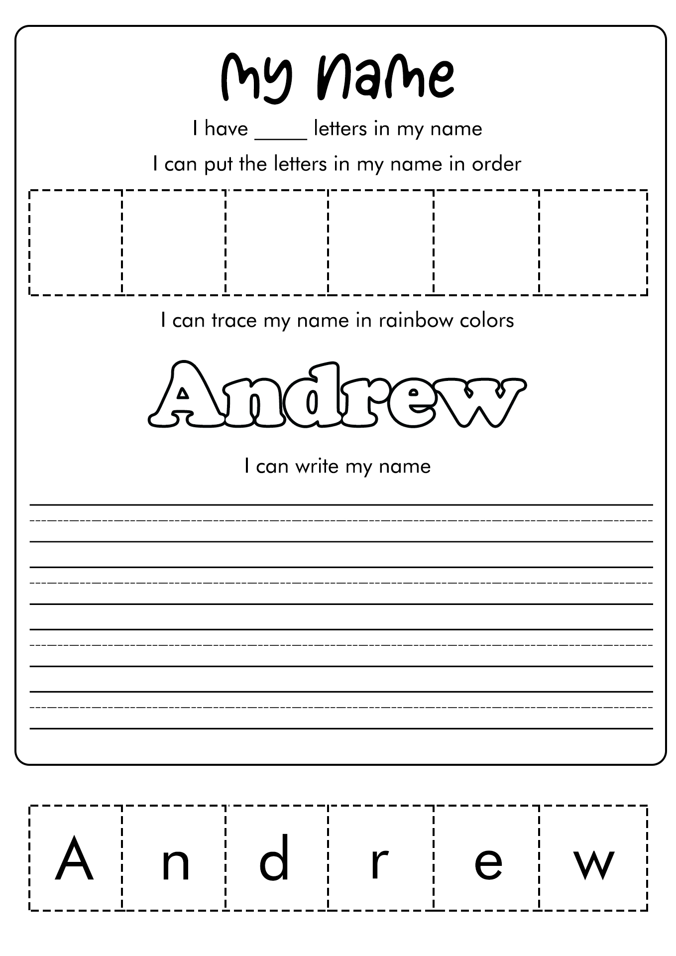 I Can Write My Name Worksheet Free Printable
