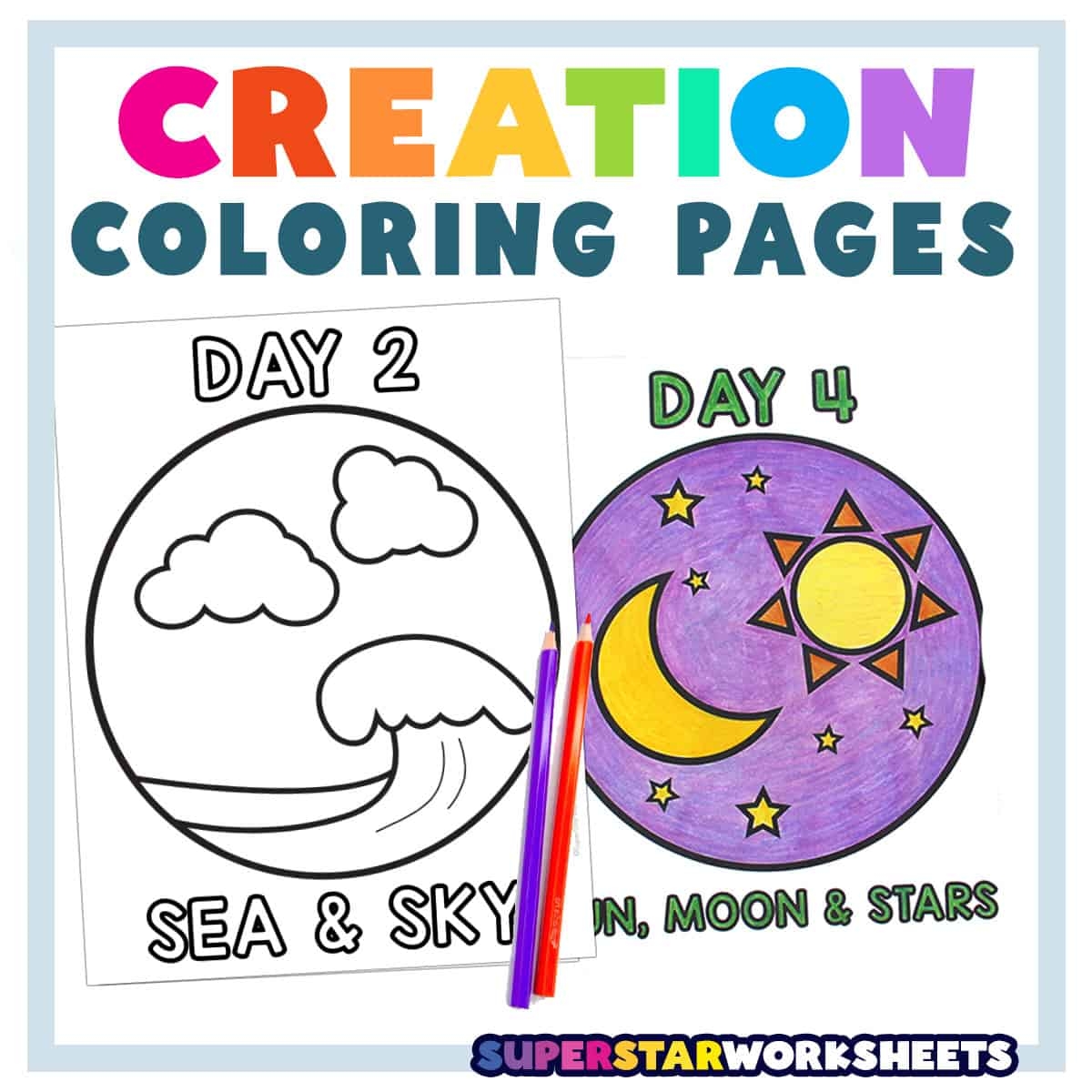 Creation Coloring Pages Superstar Worksheets