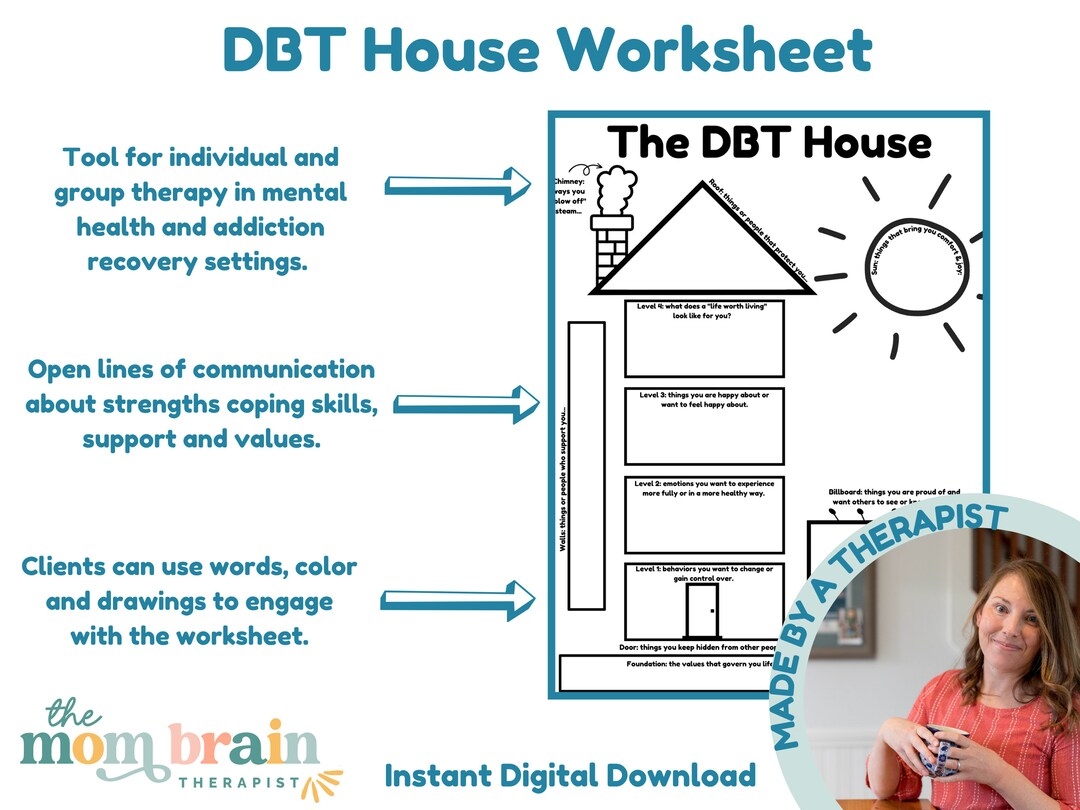 DBT House Worksheet For Mental Health And Addiction Treatment Dialectical Behavior Therapy Substance Use Disorder Group Therapy Tool Etsy UK