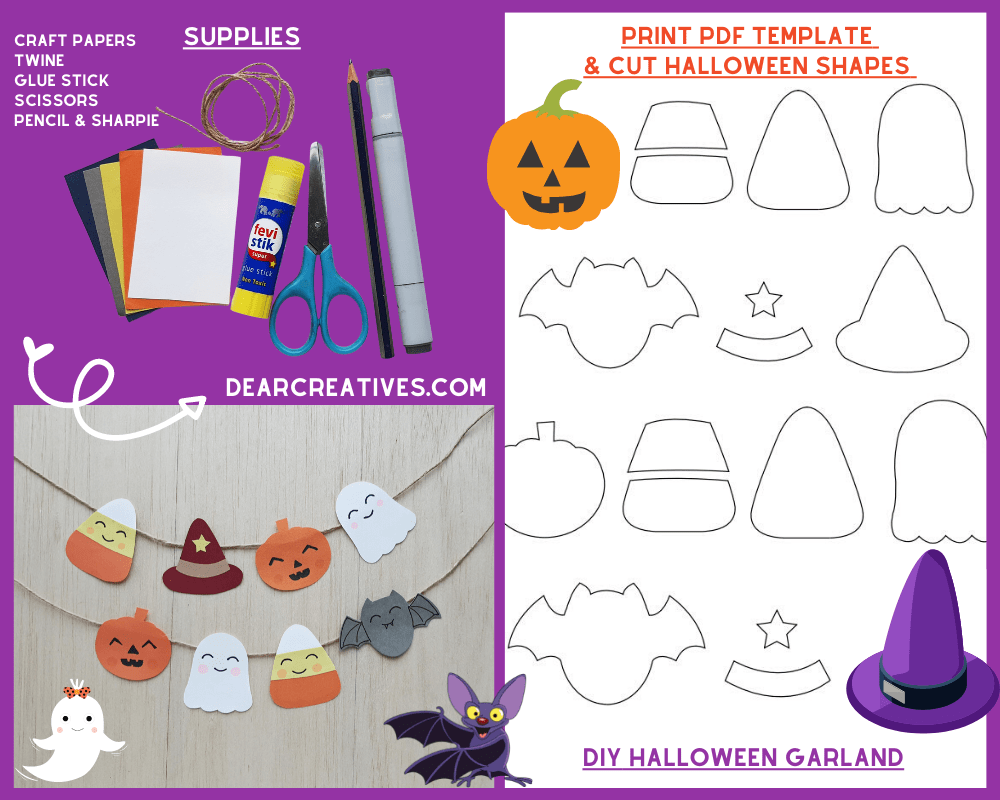 DIY Halloween Garland Halloween Printable Template Dear Creatives