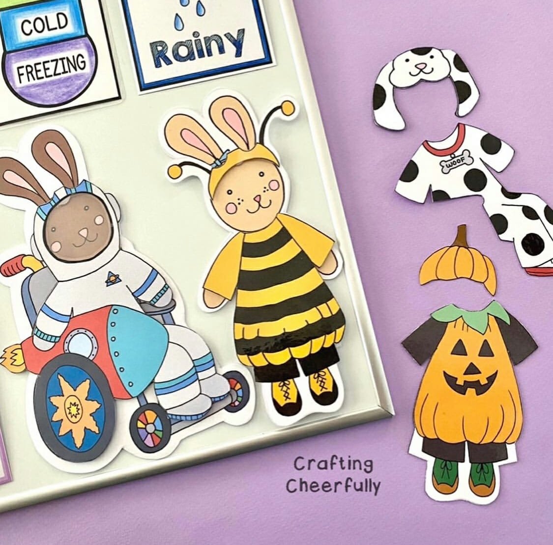 DIY Halloween Paper Dolls Bunny Doll Printables Crafting Cheerfully