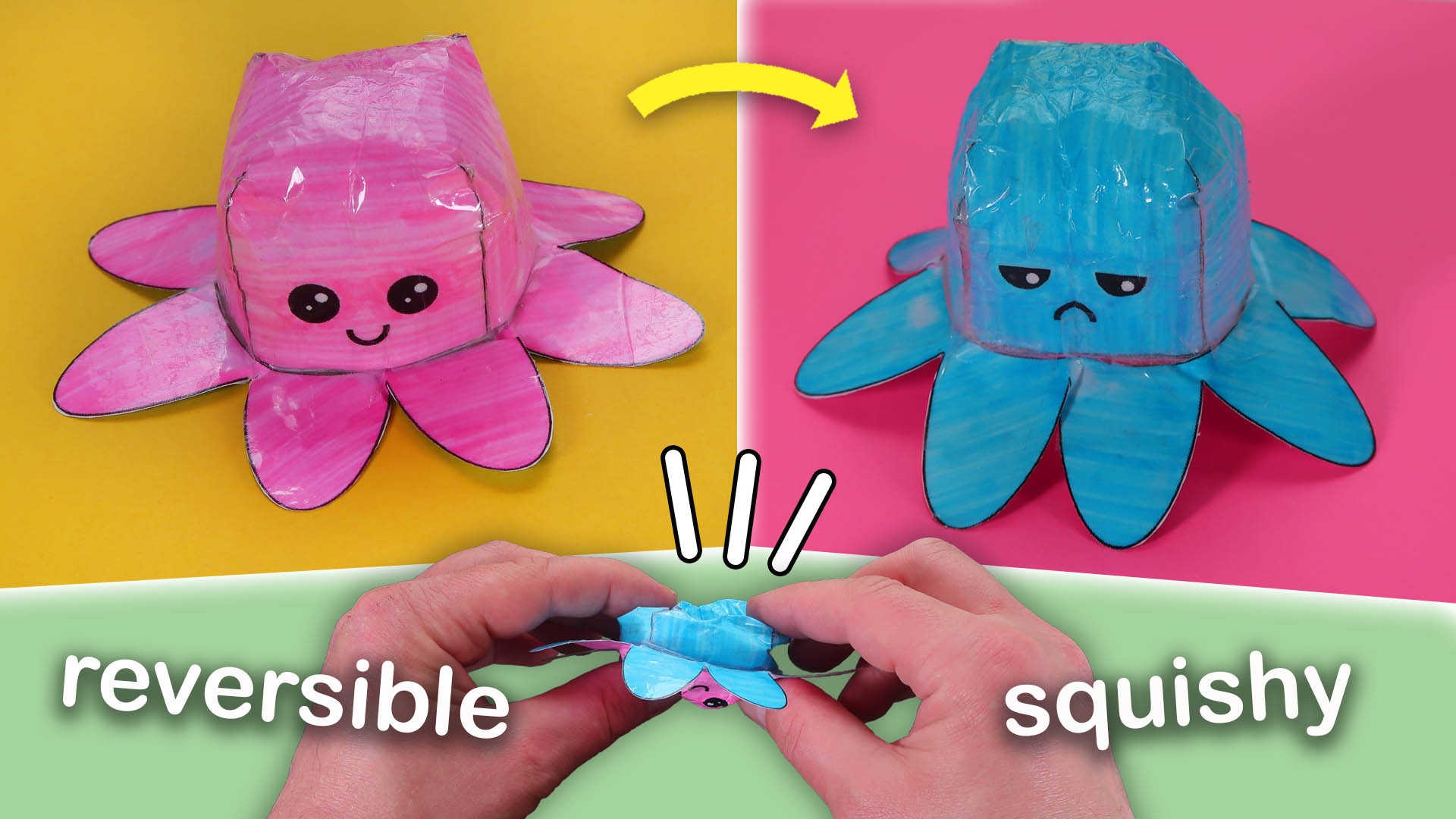 Diy Paper Squishy Flip Octopus Archives Turbo Fun Crafts