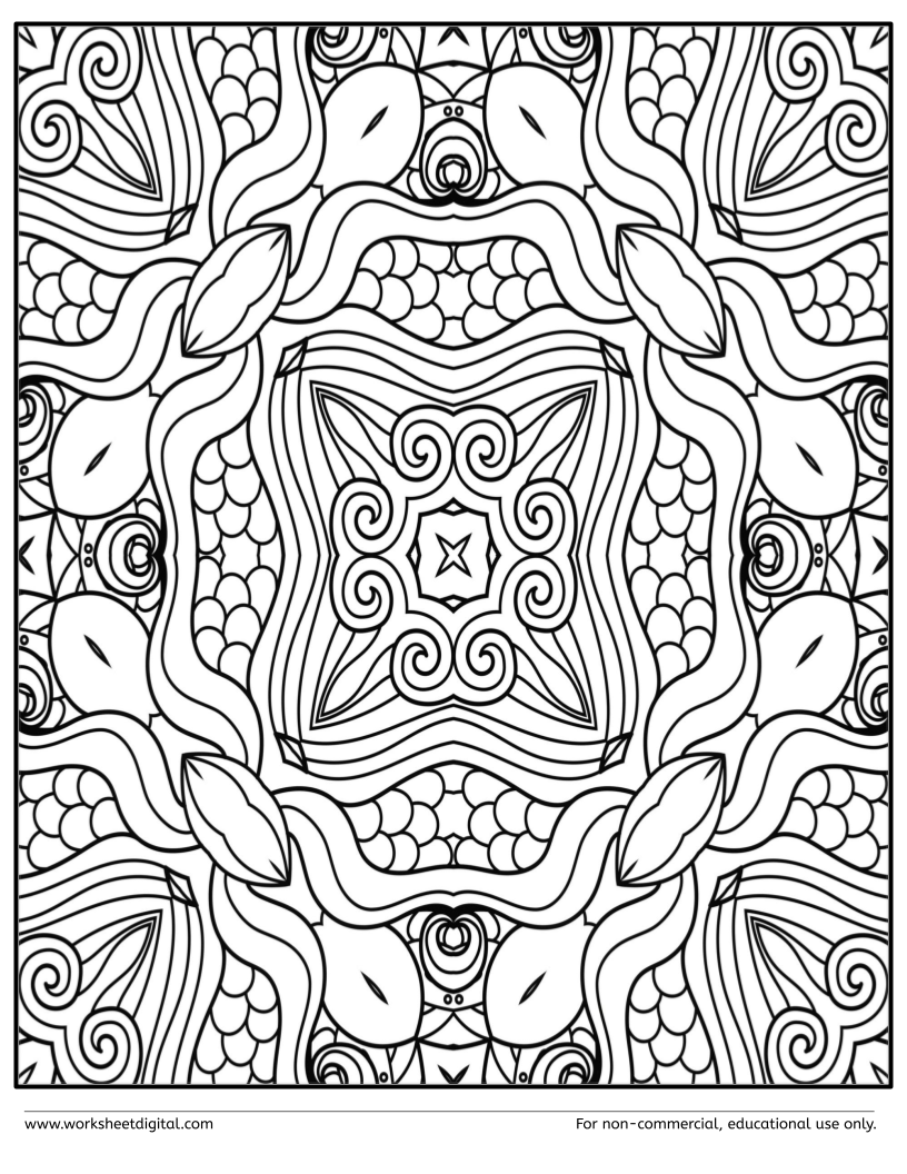 Doodle Art Coloring Worksheet Digital 1 Teacher Made Resources