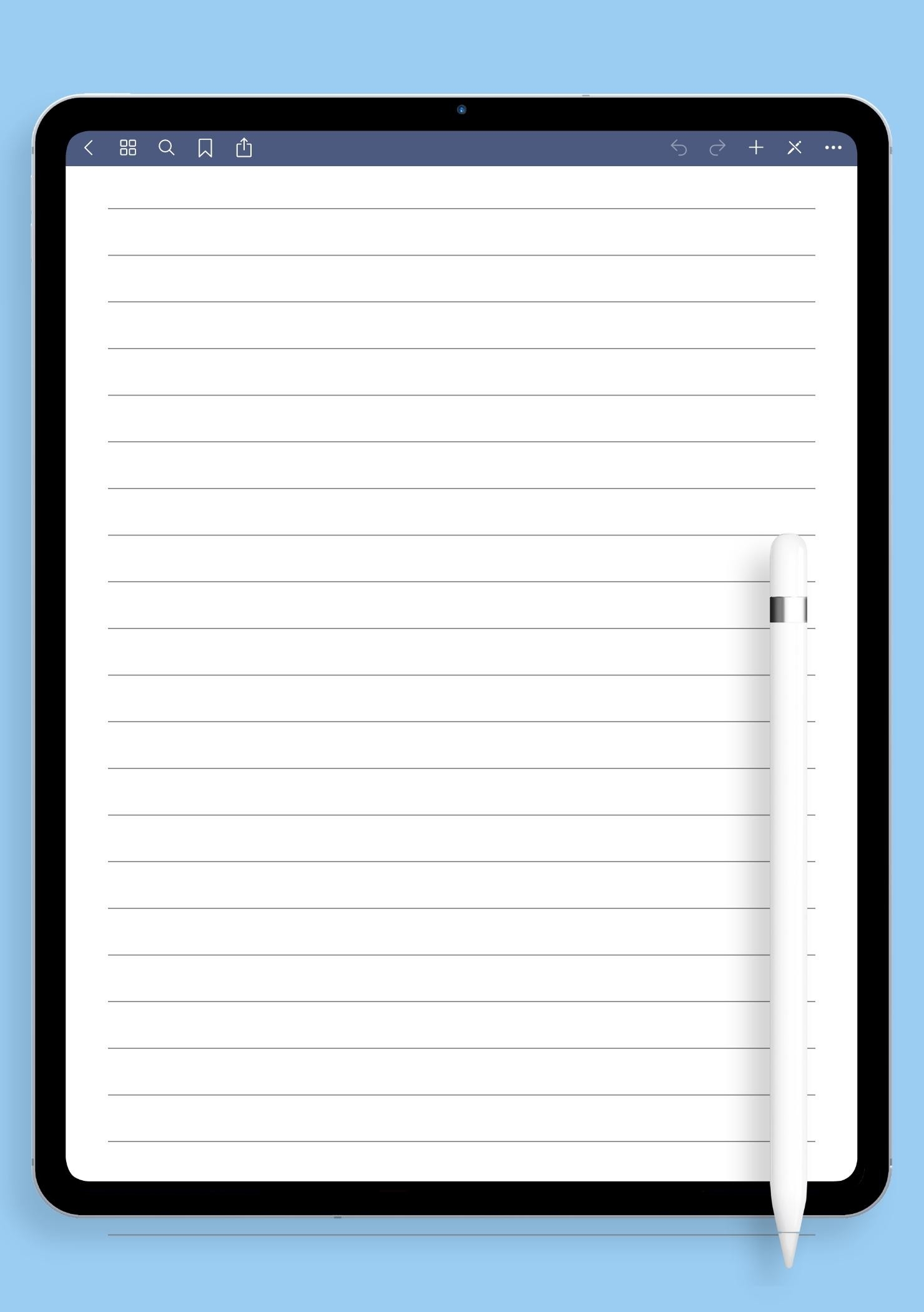 Download Printable Lined Paper Template Wide Ruled 8 7mm PDF