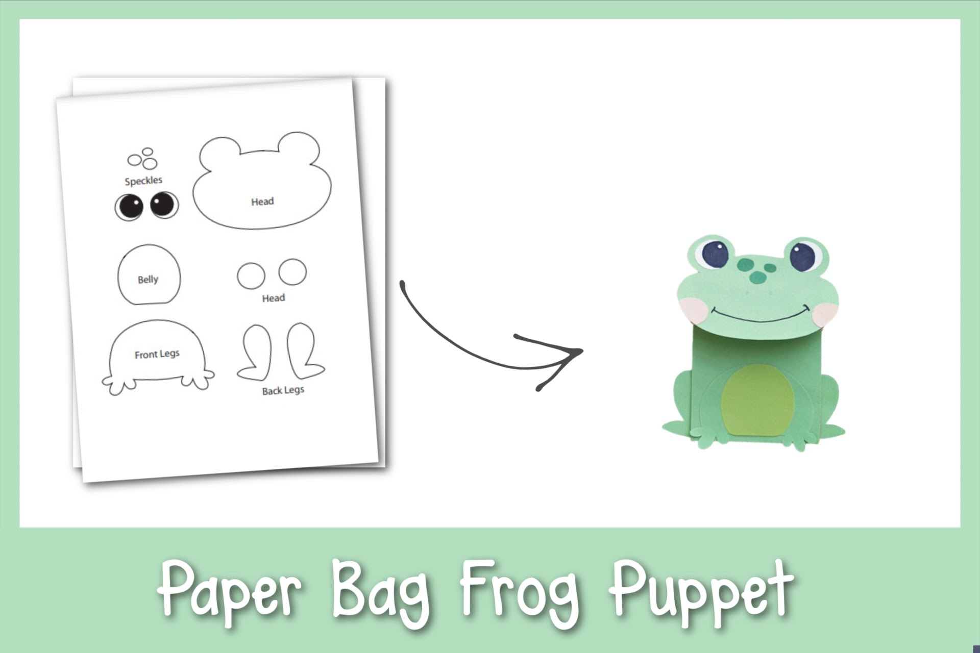 Easy Fun Paper Bag Frog Puppet Free Template Frosting And Glue Easy Crafts Games Recipes And Fun