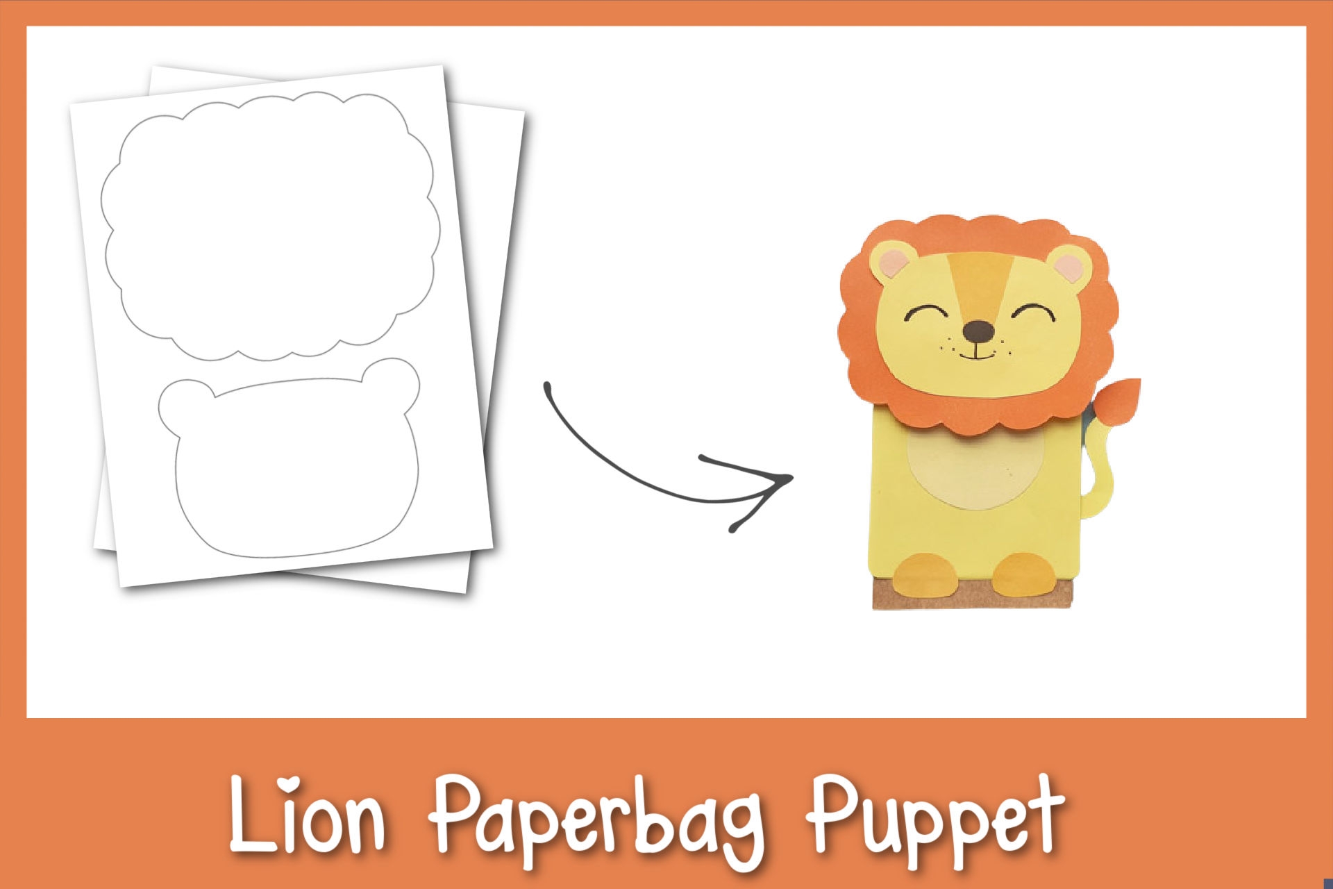 Easy Fun Paper Bag Lion Puppet Free Template Frosting And Glue Easy Crafts Games Recipes And Fun