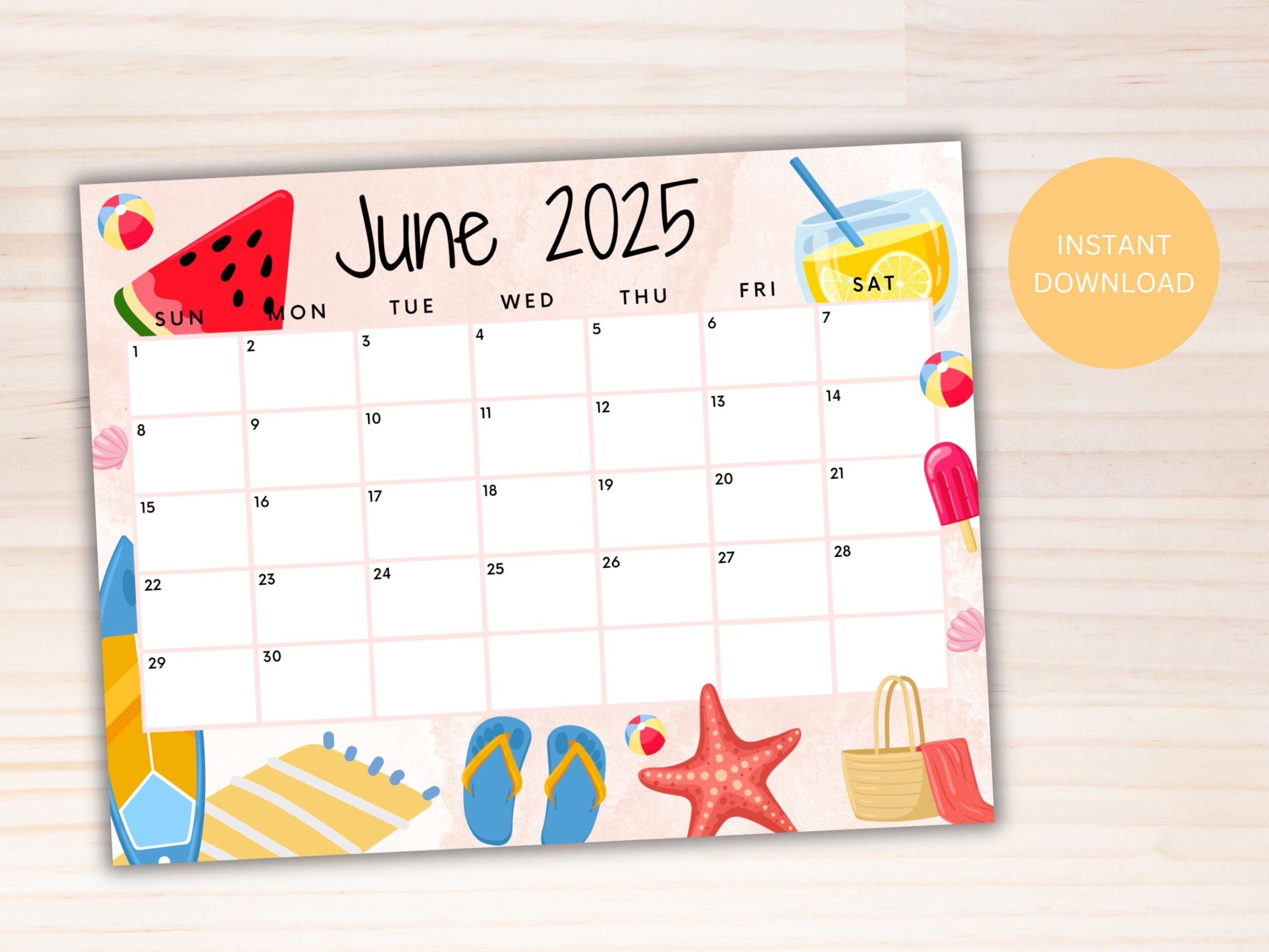 Calendar June 2025 Printable
