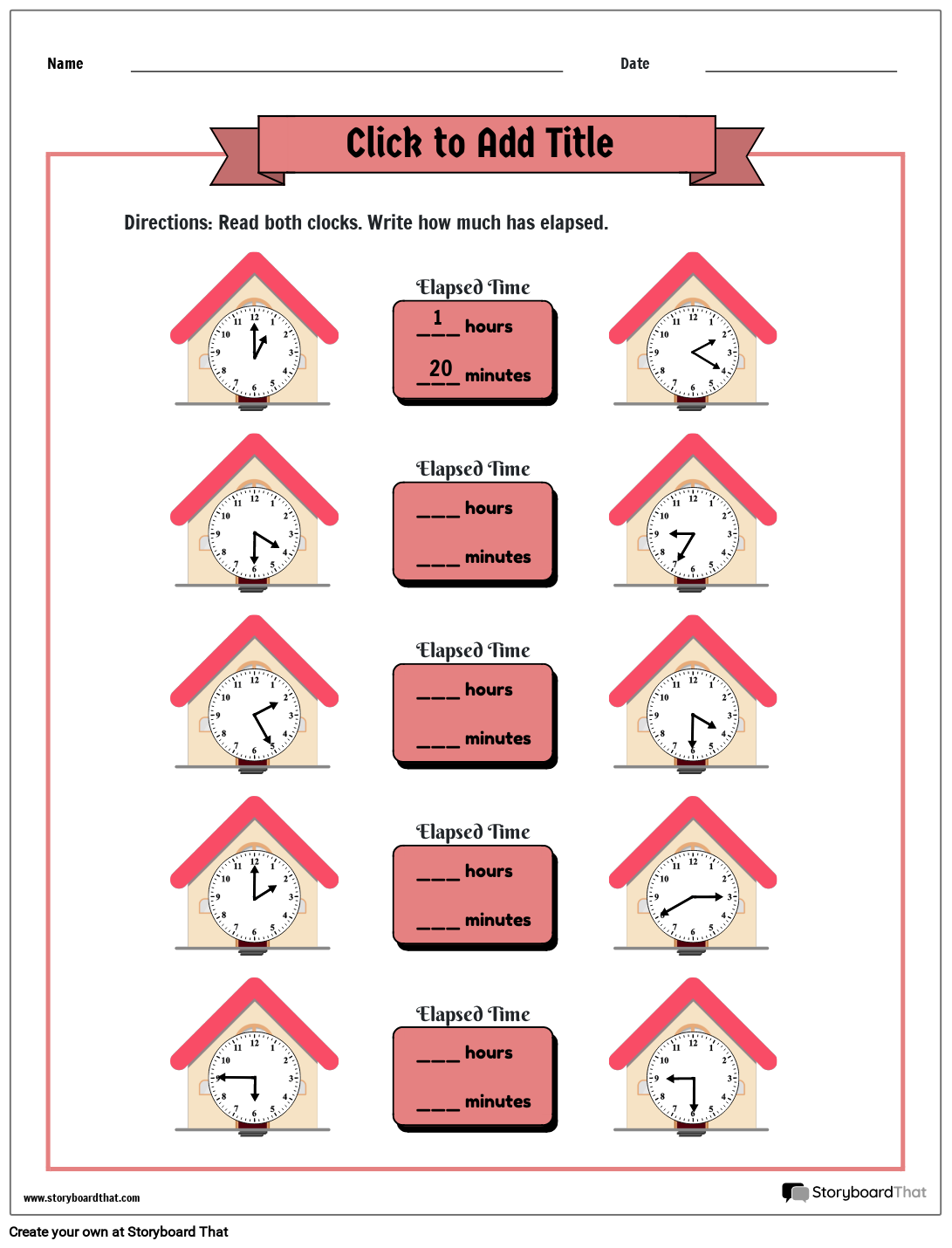 Free Printable Elapsed Time Worksheets