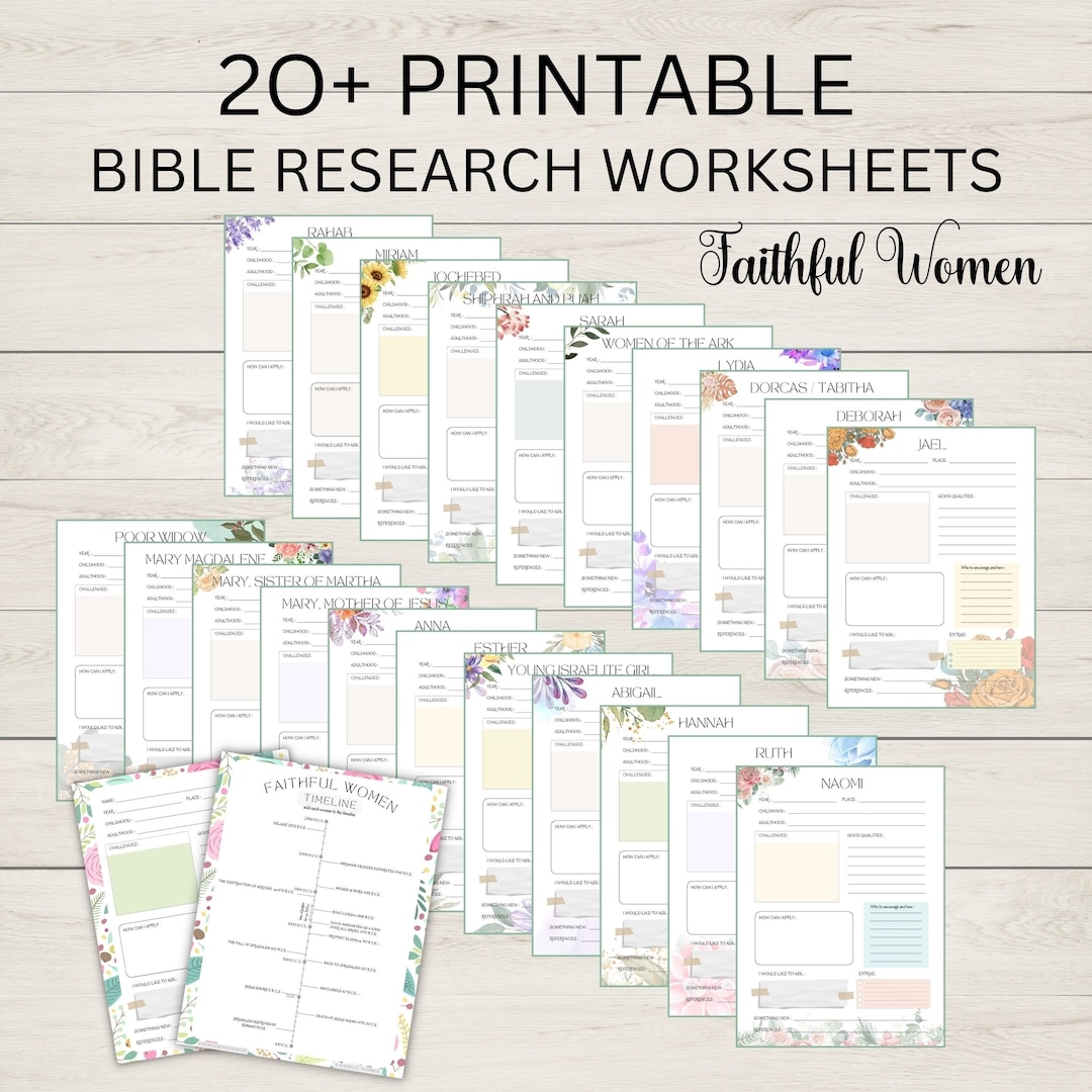 Faithful Women Bible Study Printable Women Of Faith Biblical Research Worksheets Christian Bible Study Help Bible Reading Journal Homeschool Etsy Canada