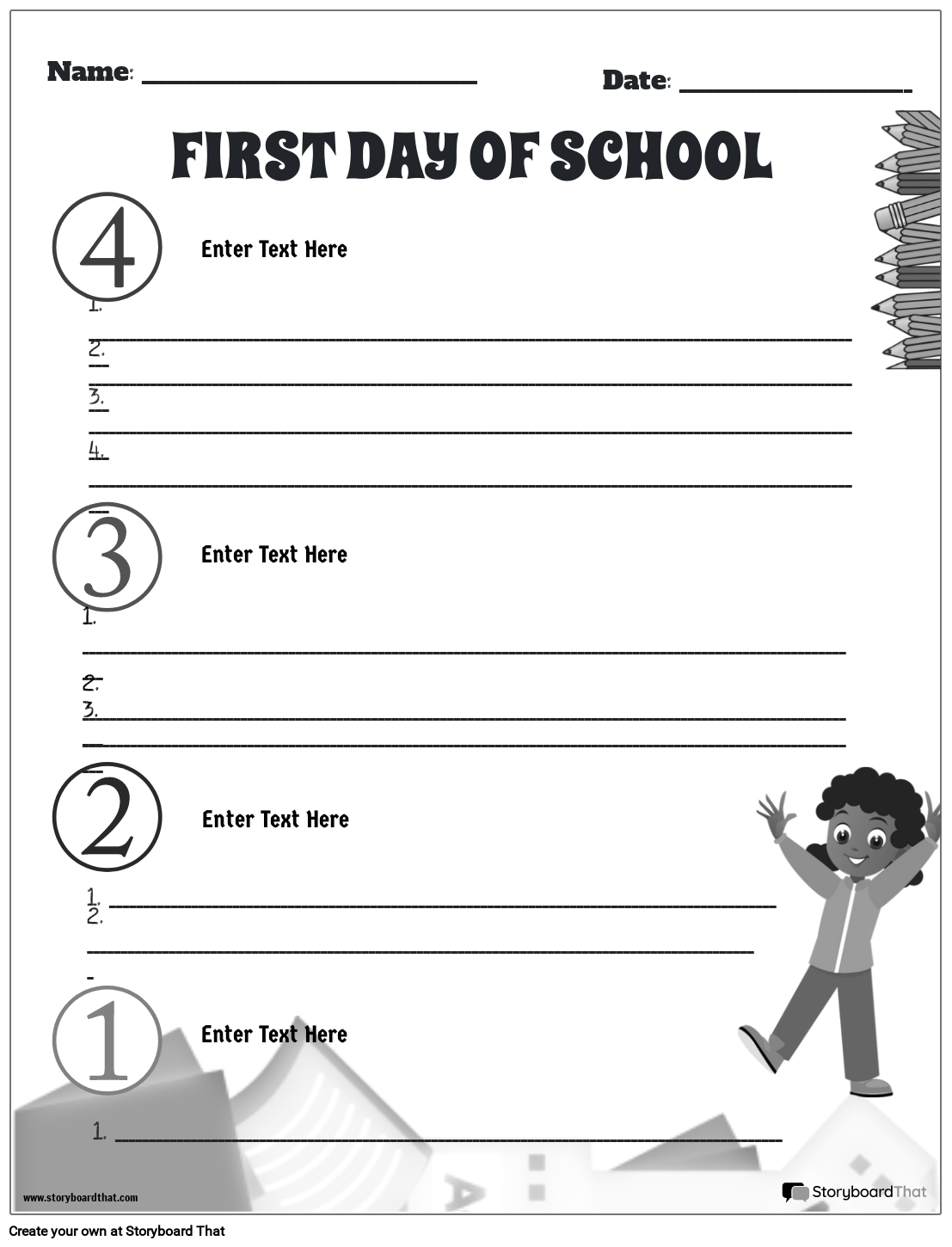 First Day Of School Templates Back To School Worksheets