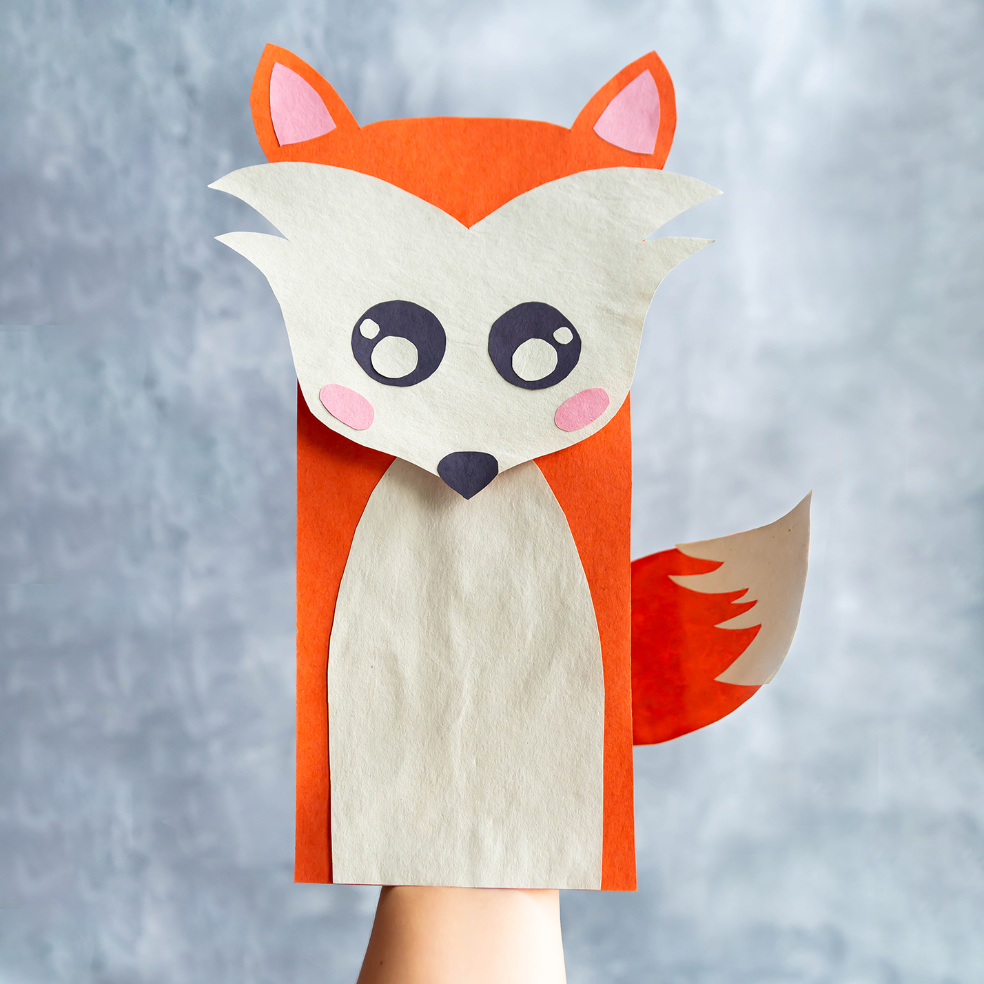 Fox Paper Bag Puppet Free Template My Crafty Mama