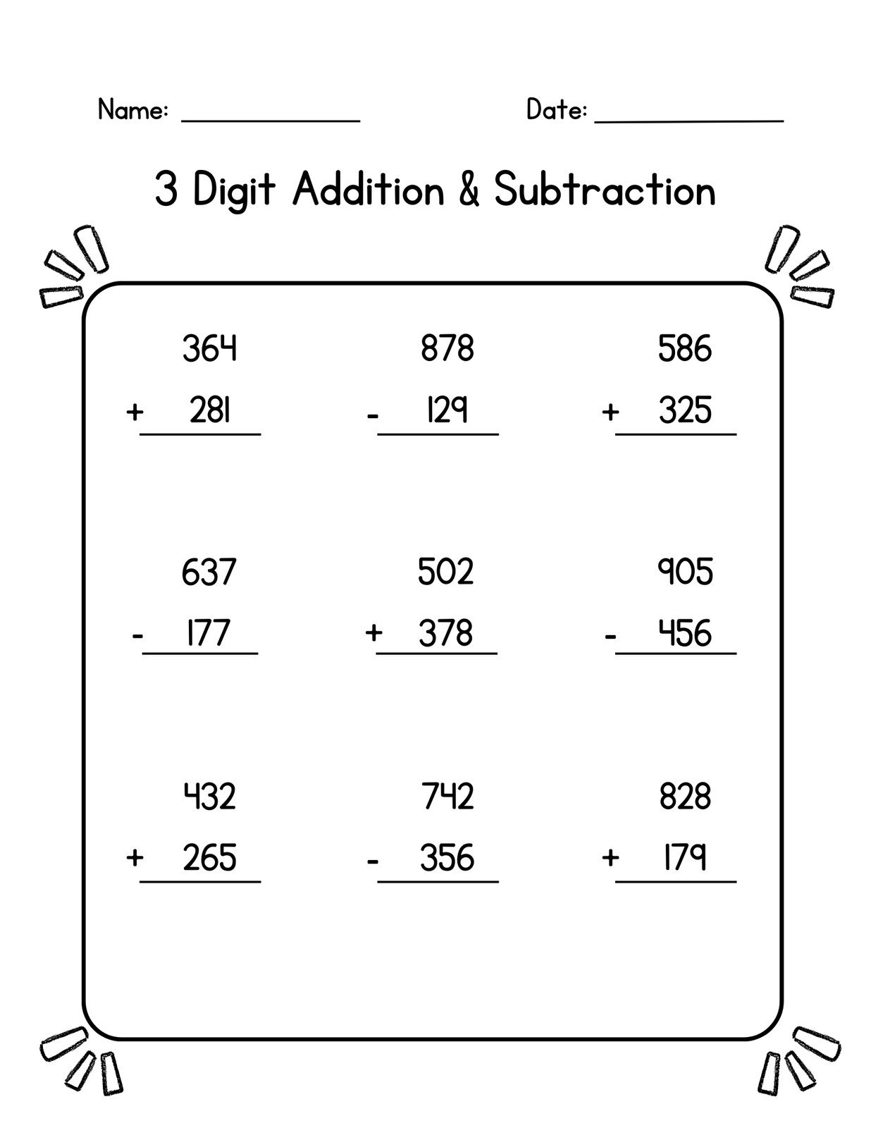Free 3rd Grade Math Worksheet Templates To Customize Canva