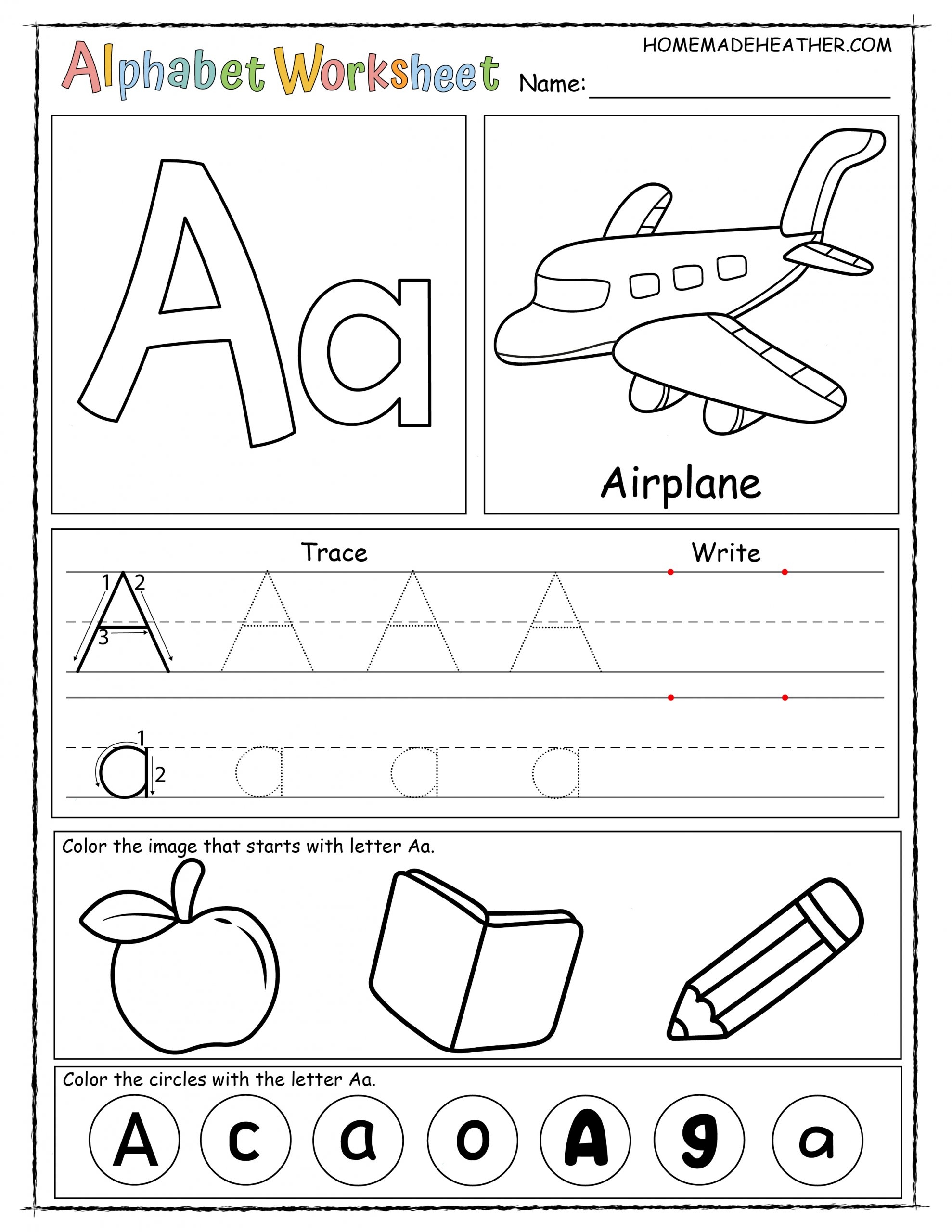 Free Alphabet Printable Worksheets Homemade Heather