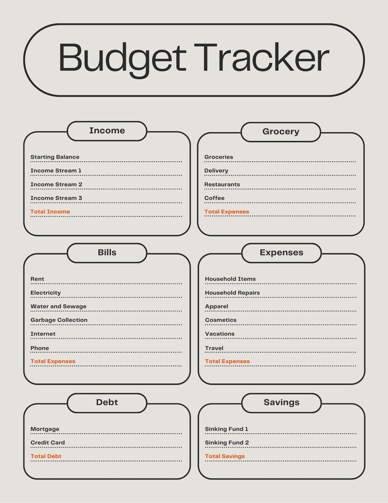 Budget Worksheet Printable Pdf