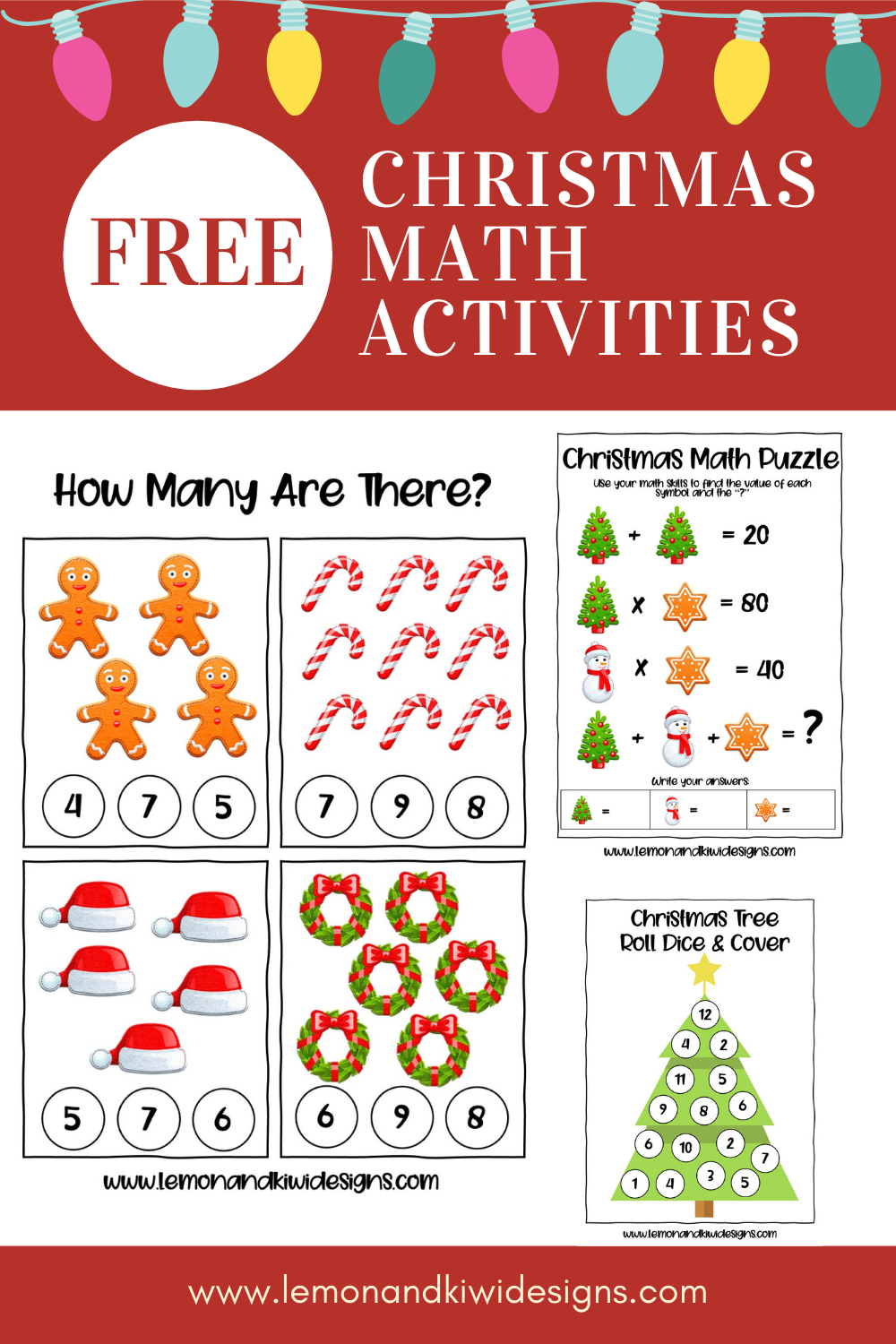 Free Printable Math Christmas Worksheets