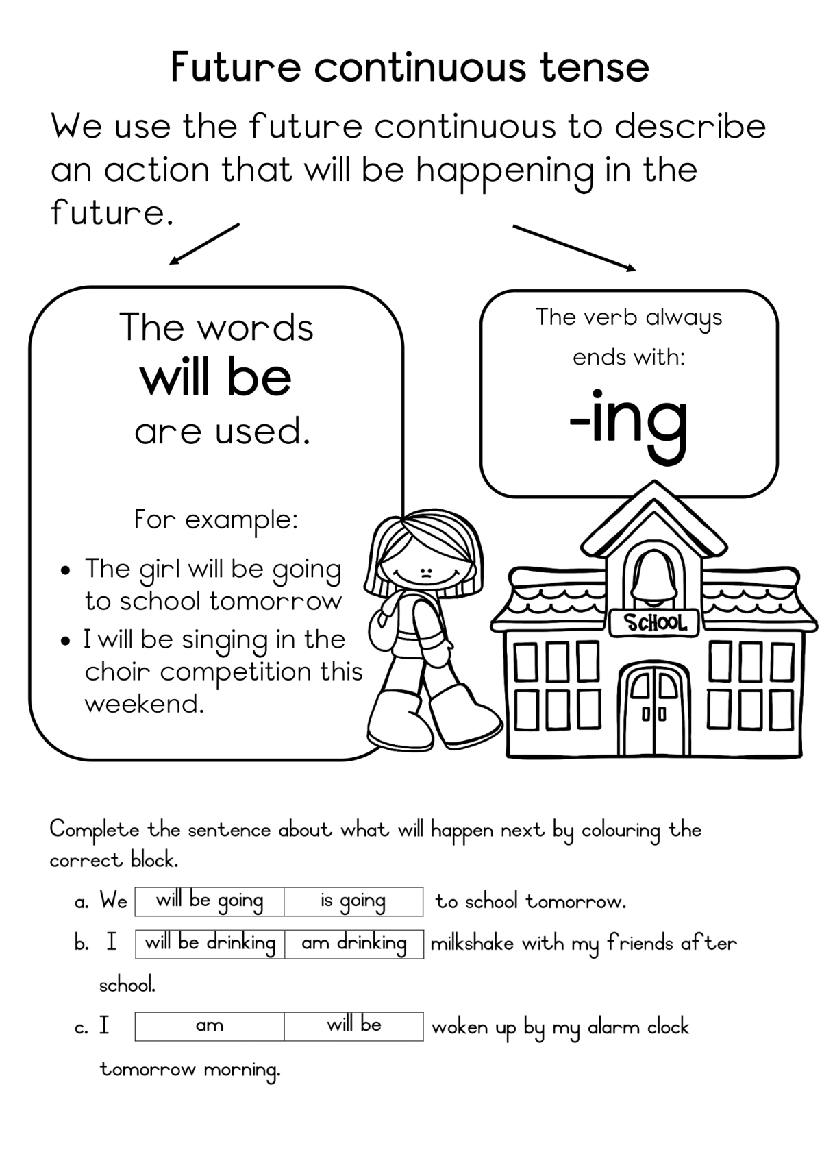 FREE Continuous Tense Worksheets Past Present And Future Juffrou 911