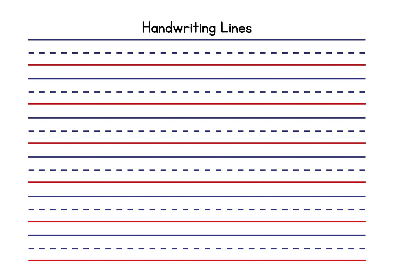 Printable Handwriting Paper Kindergarten