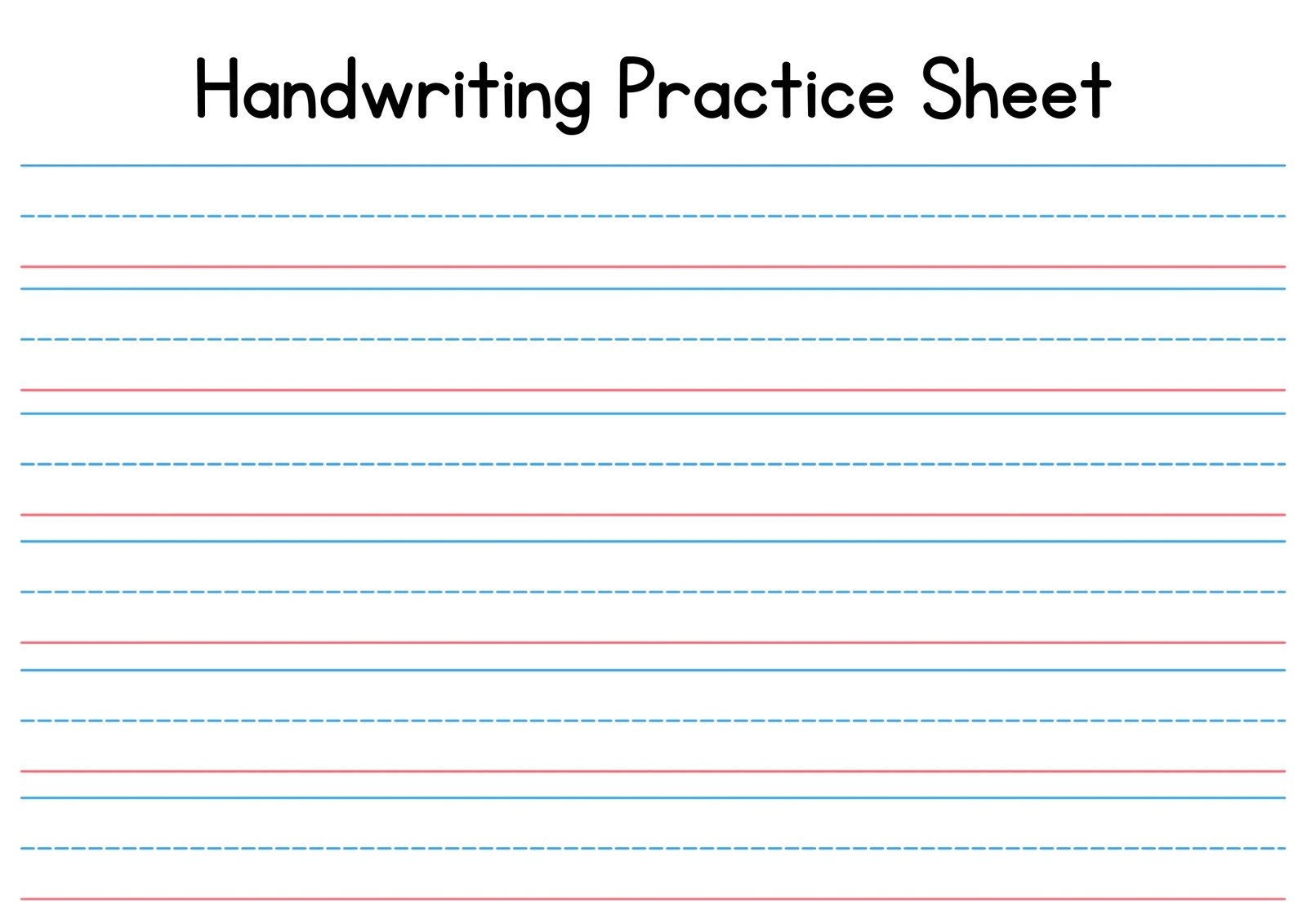 Free Printable Penmanship Worksheets
