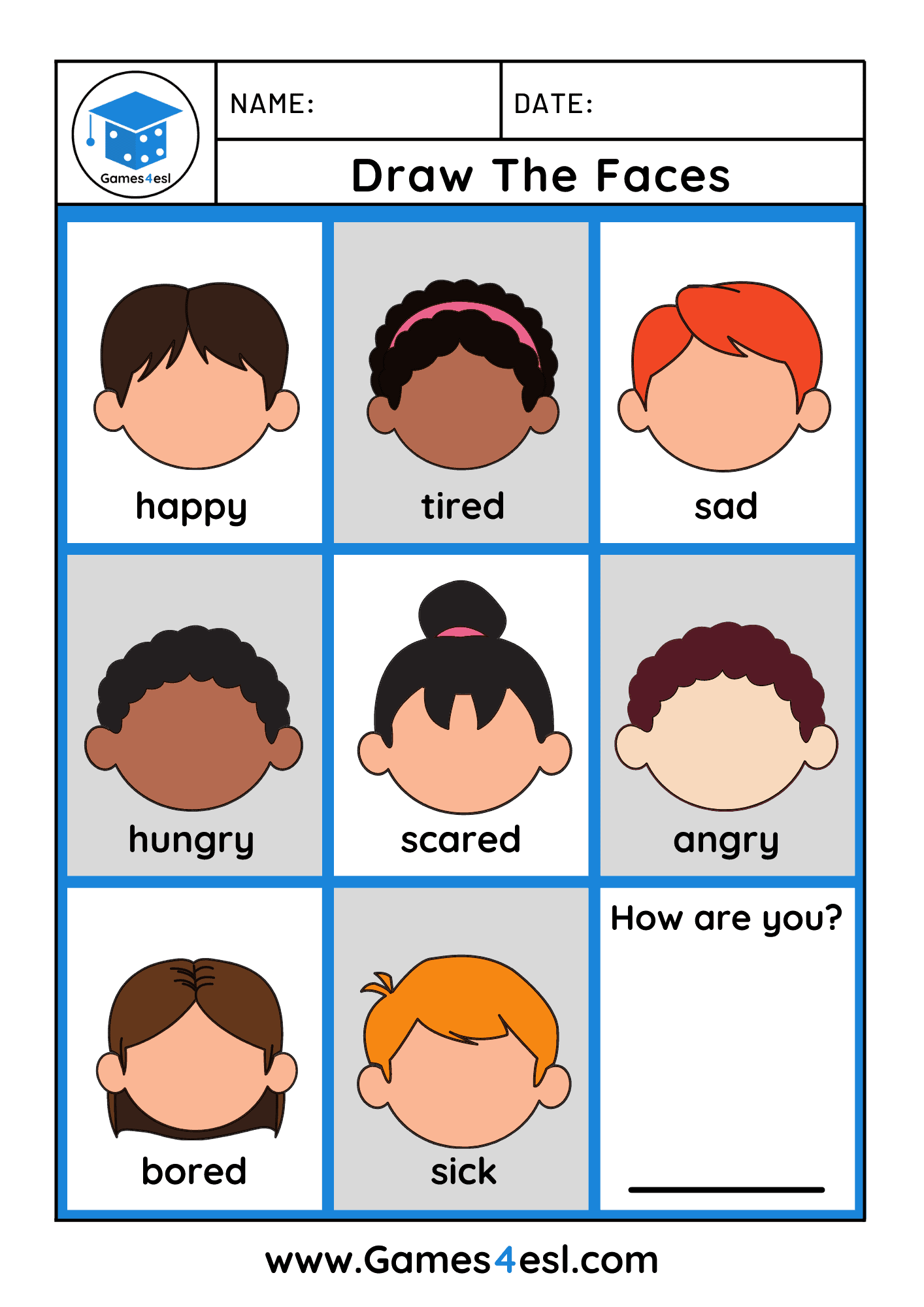 Free Feelings Worksheets Games4esl